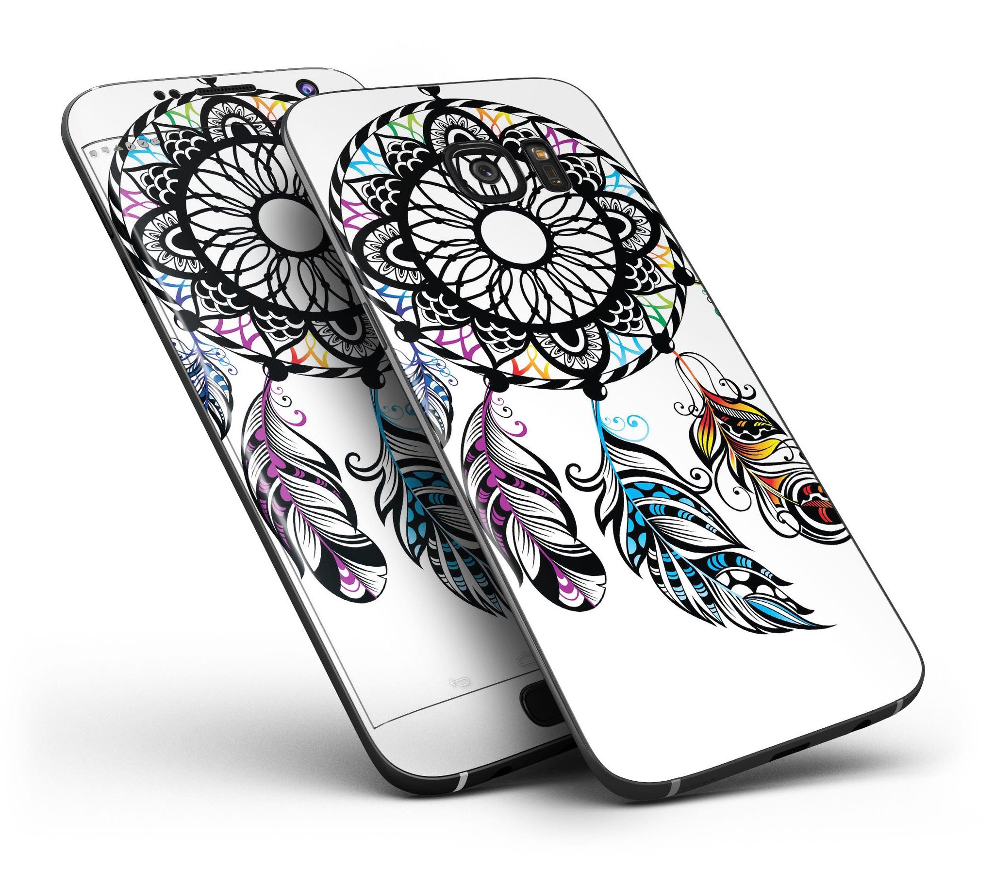 Fancy Dreamcatcher Full Body Skin-Kit for Samsung Galaxy S7, showcasing vibrant design and premium vinyl material.