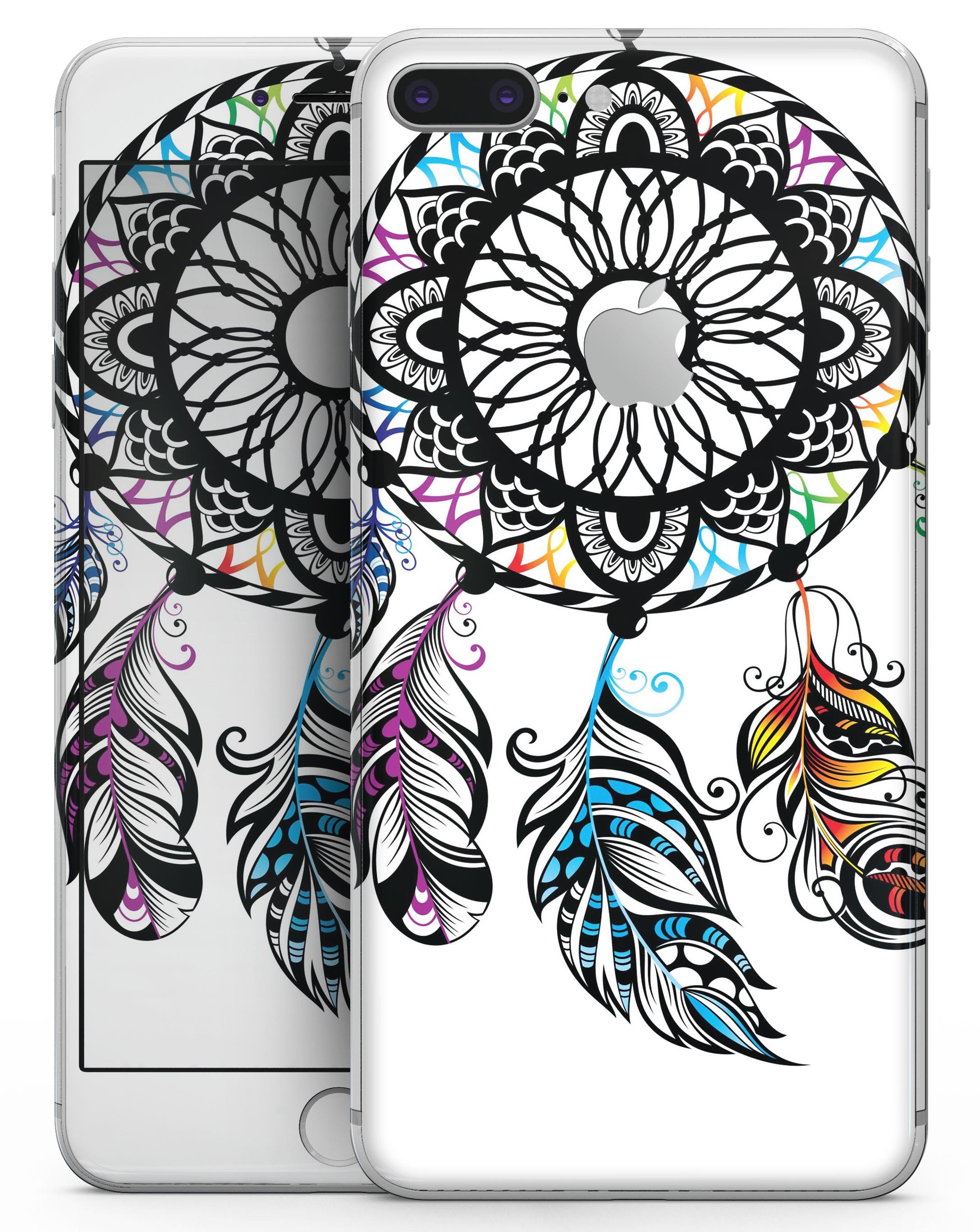 Fancy Dreamcatcher skin for iPhone 8 and 8 Plus, showcasing vibrant design and premium vinyl material.