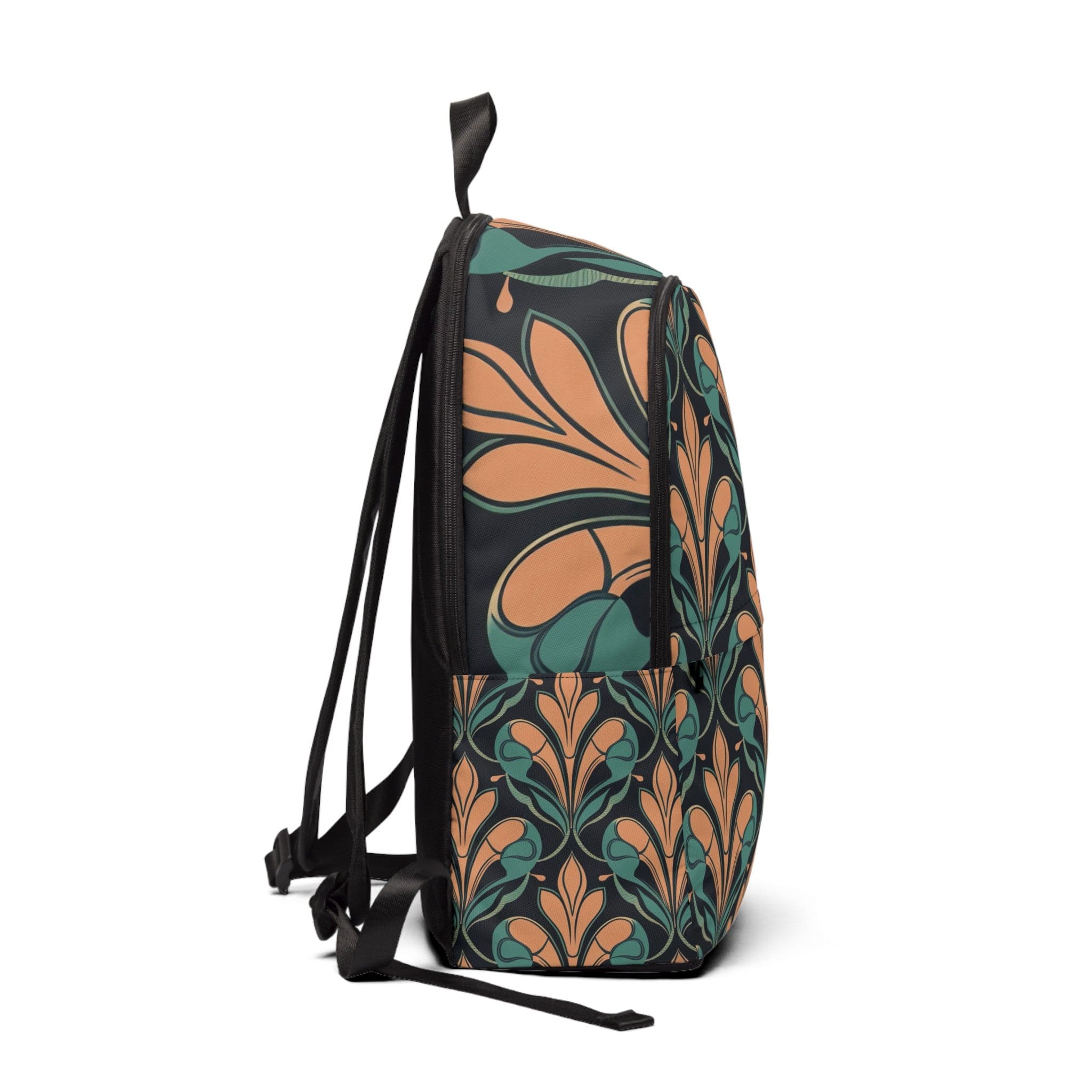 Fashion Backpack featuring a waterproof retro vintage print, crafted from soft nylon with adjustable straps.