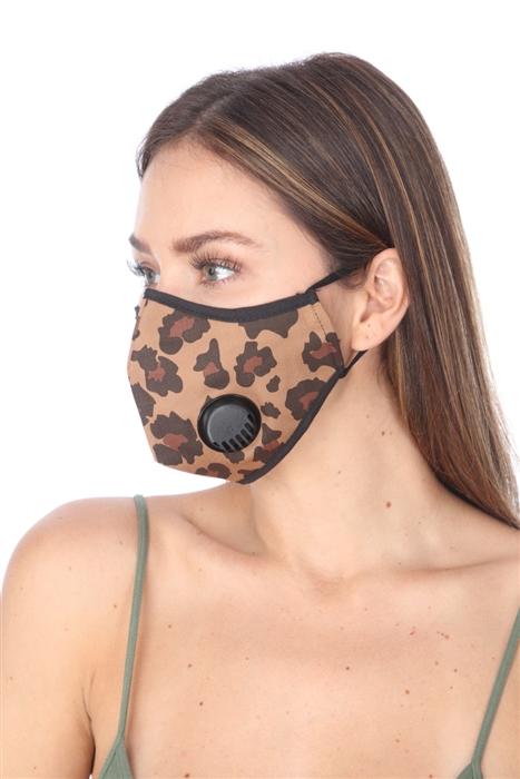Fashion Mask O/TY002 featuring an animal print design, made from breathable cotton with adjustable straps for a snug fit.