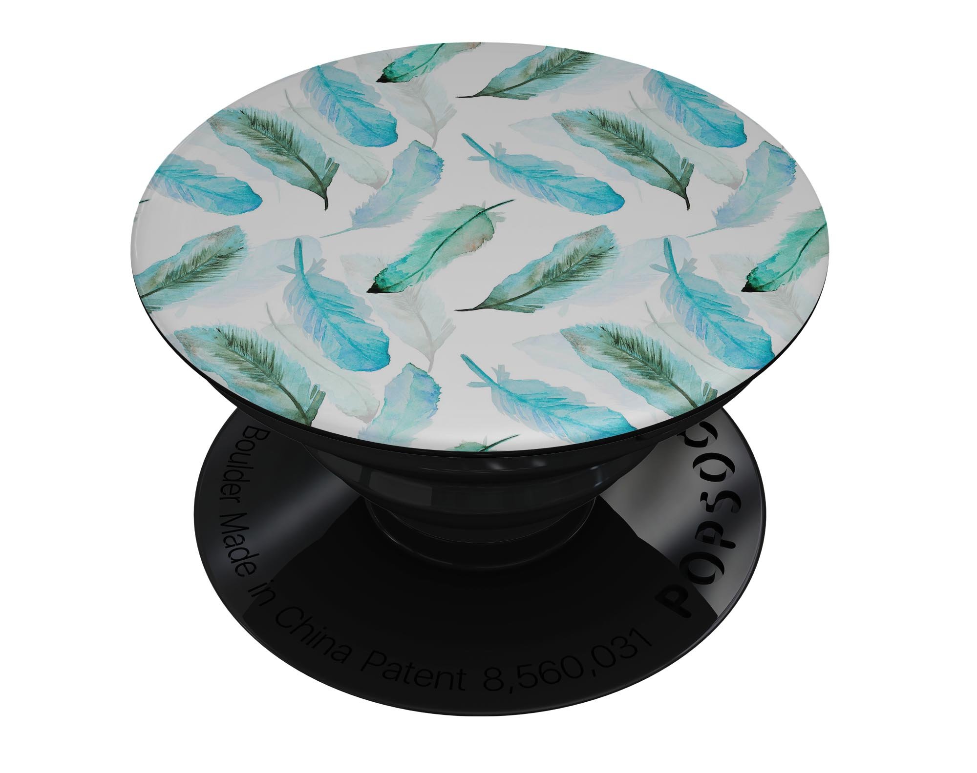 Feathery Watercolor Skin Kit for PopSockets, showcasing vibrant colors and a sleek design, perfect for personalizing smartphone grips.