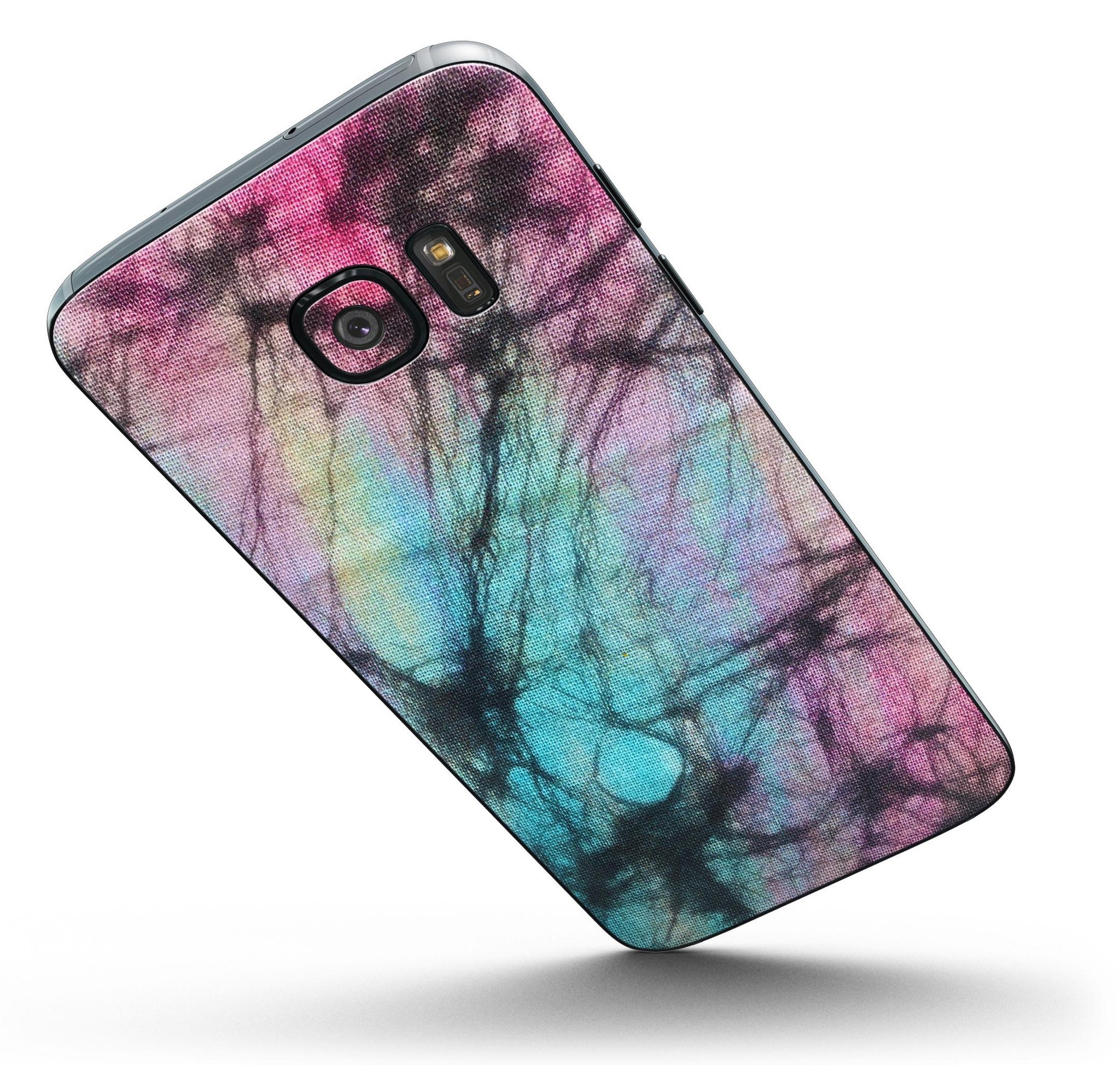 Fibrous Watercolor Skin-Kit for Samsung Galaxy S7, showcasing vibrant colors and a sleek design.