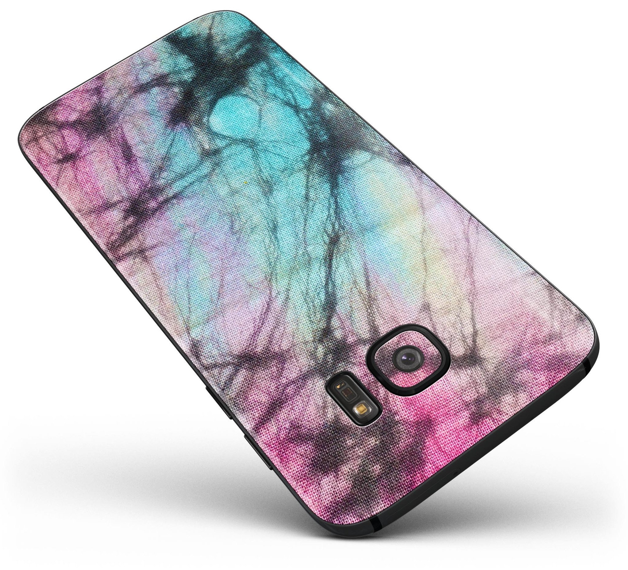 Fibrous Watercolor Skin-Kit for Samsung Galaxy S7, showcasing vibrant colors and a sleek design.