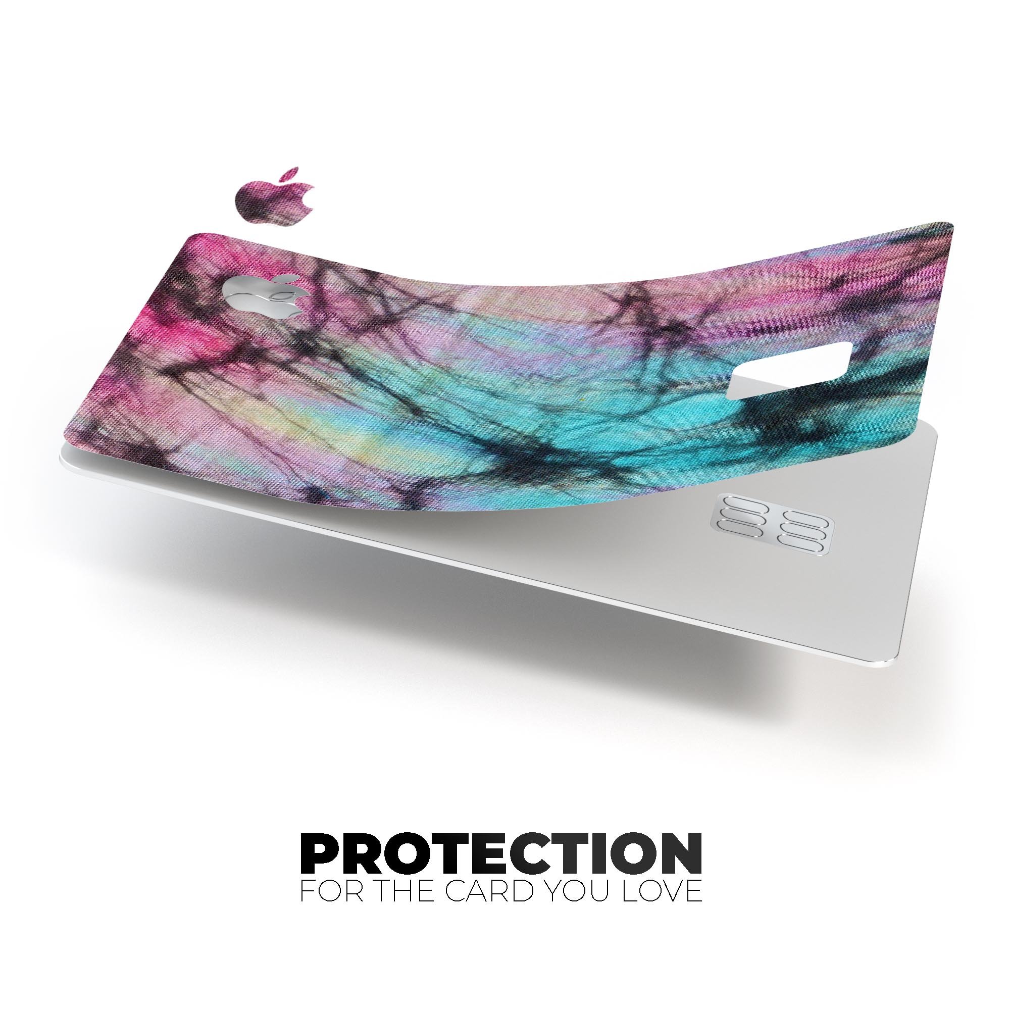 Fibrous Watercolor skin kit for Apple Card, showcasing premium vinyl design and finishes.