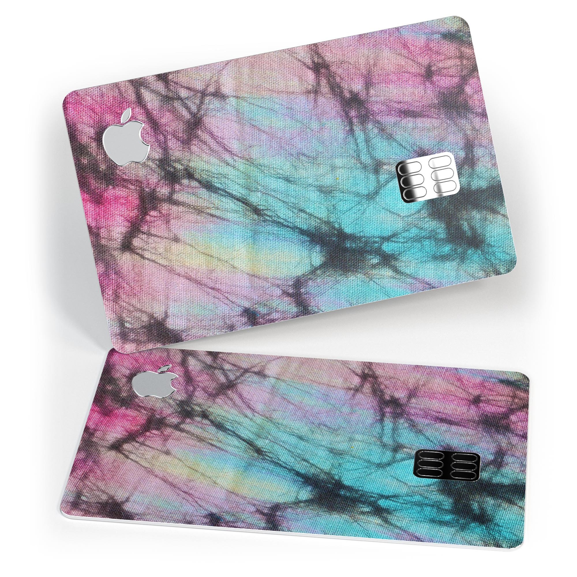 Fibrous Watercolor skin kit for Apple Card, showcasing premium vinyl design and finishes.