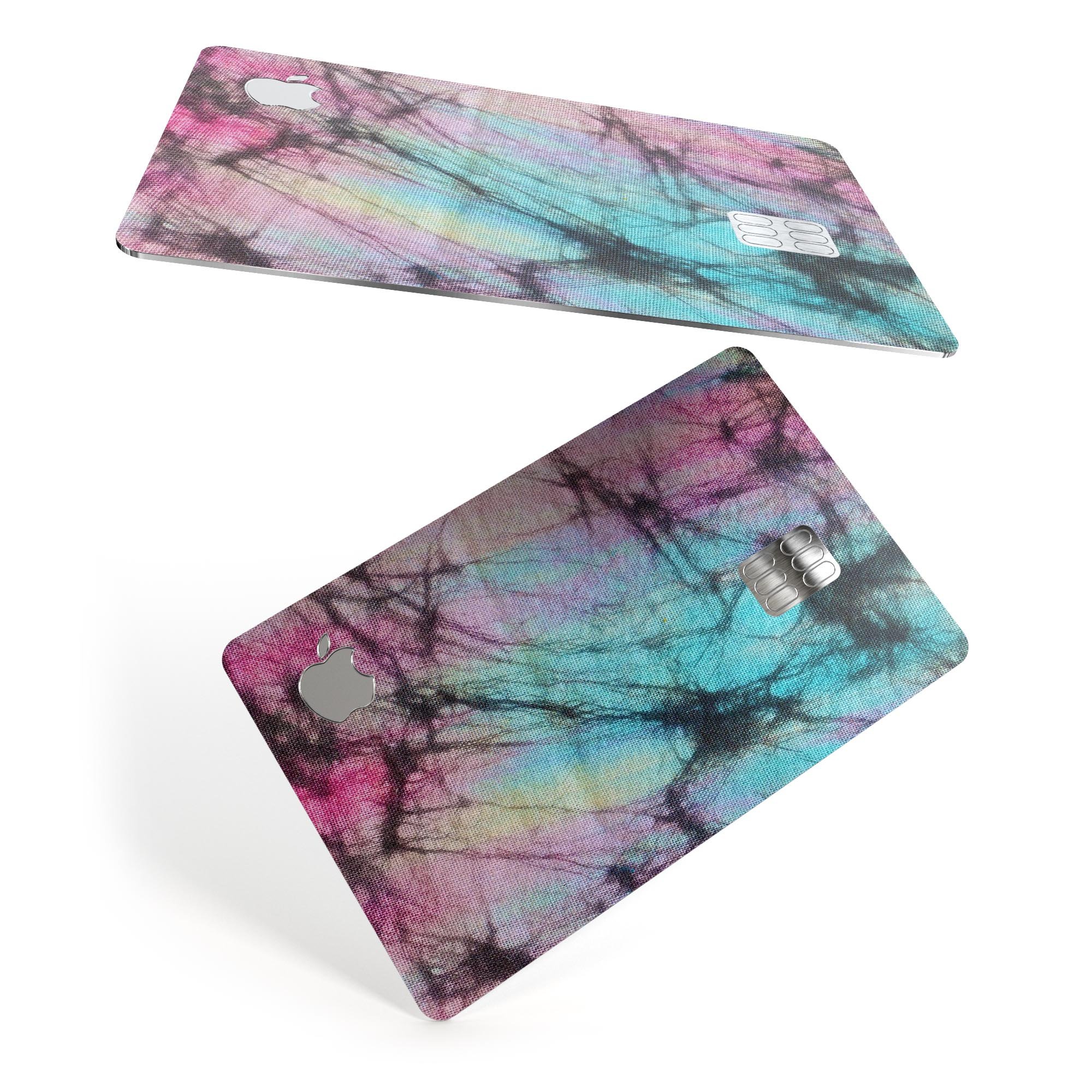 Fibrous Watercolor skin kit for Apple Card, showcasing premium vinyl design and finishes.