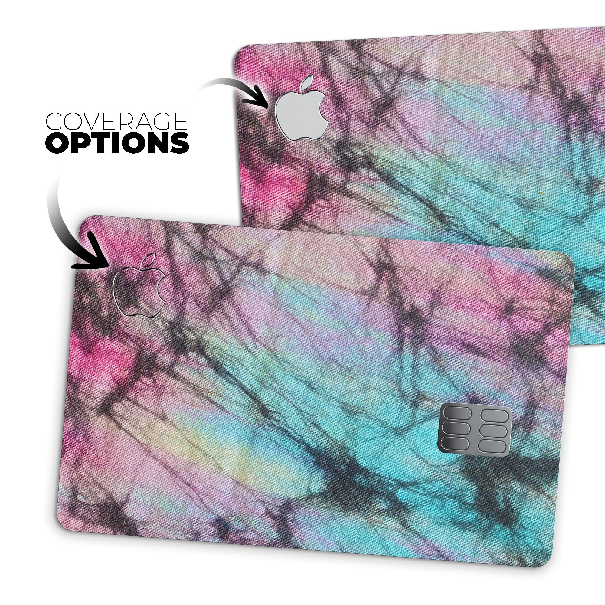 Fibrous Watercolor skin kit for Apple Card, showcasing premium vinyl design and finishes.