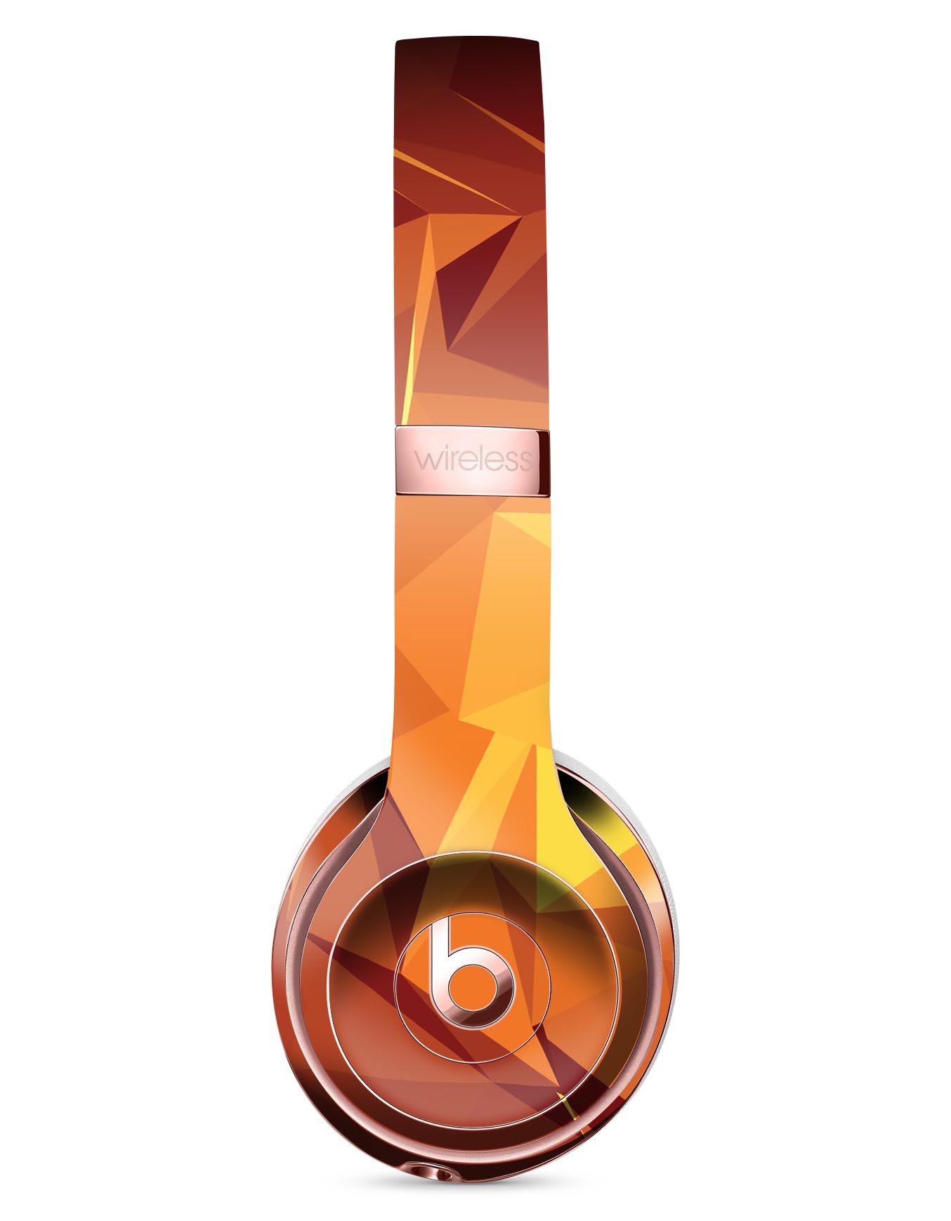 Fiery Abstract Geometric Shapes Skin Kit for Beats by Dre Solo 3 Wireless Headphones, showcasing vibrant colors and unique patterns.