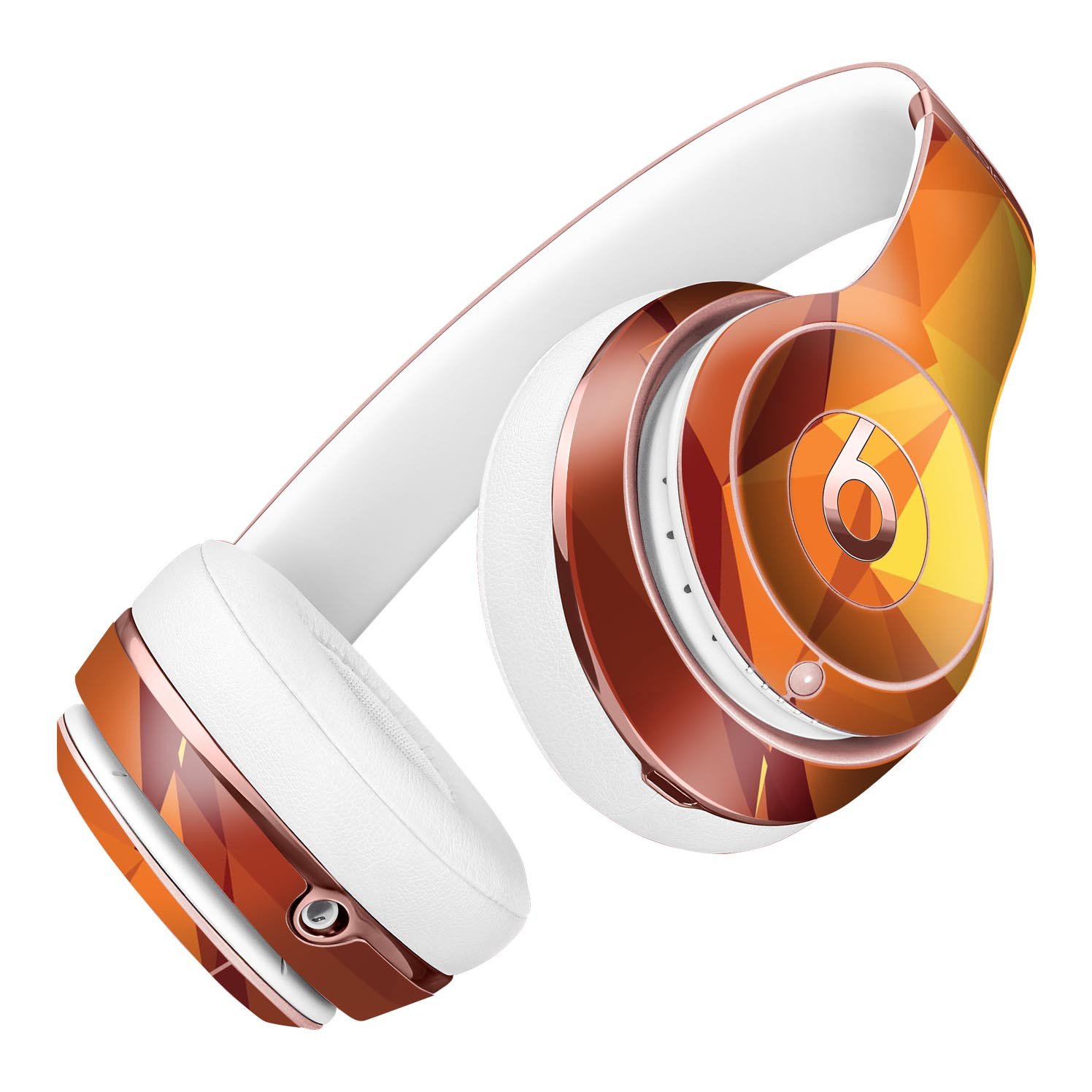 Fiery Abstract Geometric Shapes Skin Kit for Beats by Dre Solo 3 Wireless Headphones, showcasing vibrant colors and unique patterns.