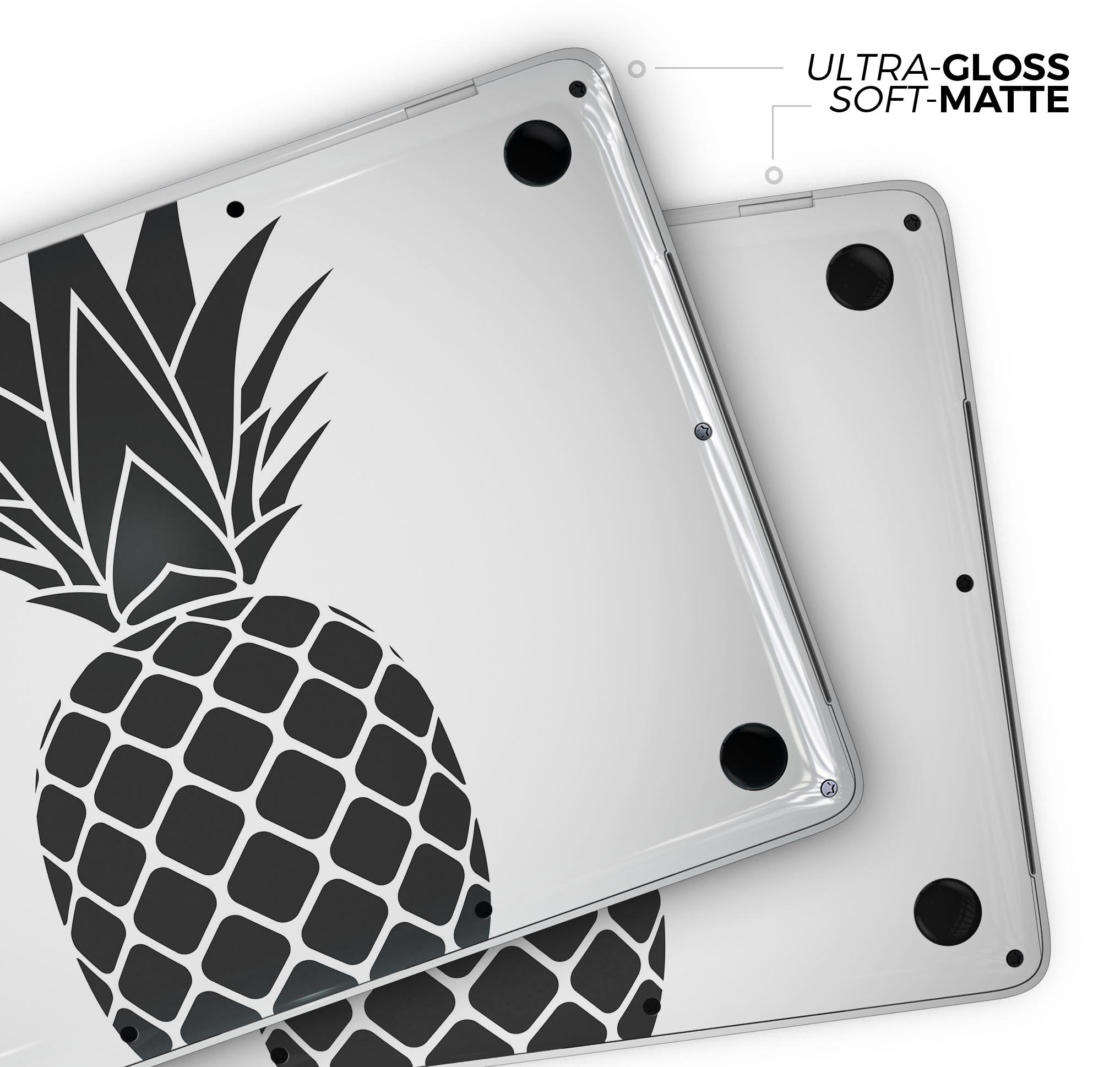 Flat Pineapple skin decal wrap kit for Apple MacBook, showcasing vibrant design and premium vinyl material.