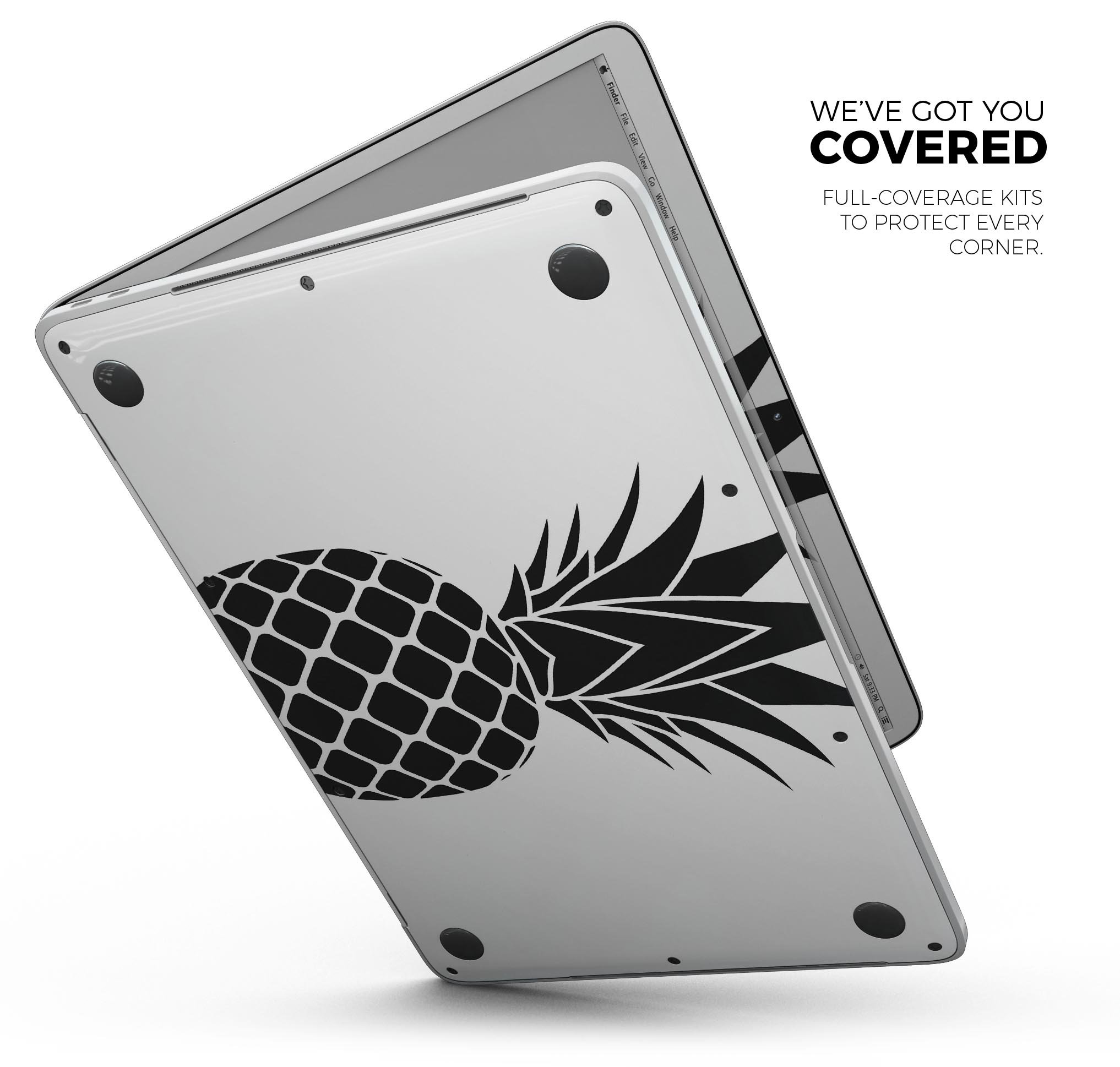Flat Pineapple skin decal wrap kit for Apple MacBook, showcasing vibrant design and premium vinyl material.