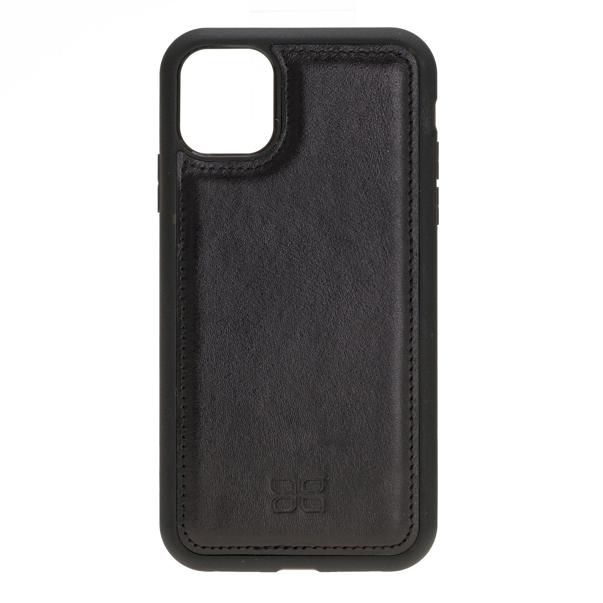Flex Cover Leather Back Case for Apple iPhone 11 Series, showcasing its sleek design and premium leather material.