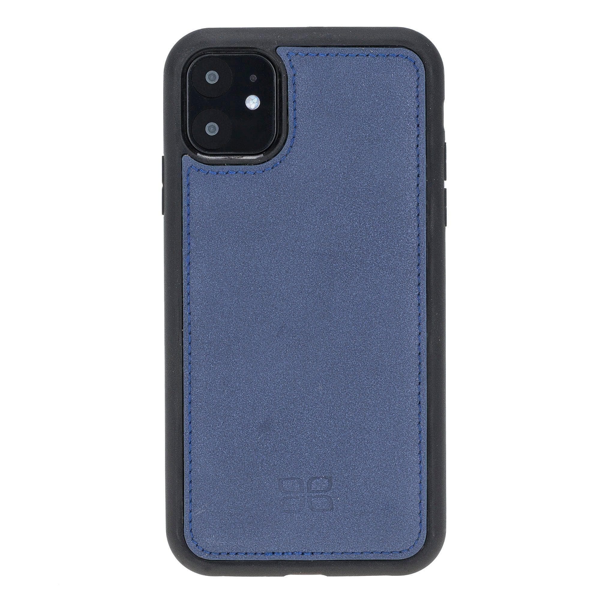 Flex Cover Leather Back Case for Apple iPhone 11 Series, showcasing its sleek design and premium leather material.