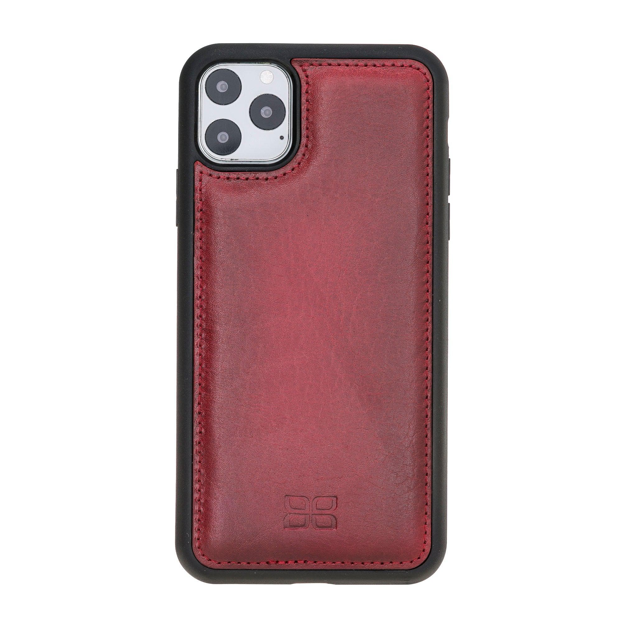 Flex Cover Leather Back Case for Apple iPhone 11 Series, showcasing its sleek design and premium leather material.