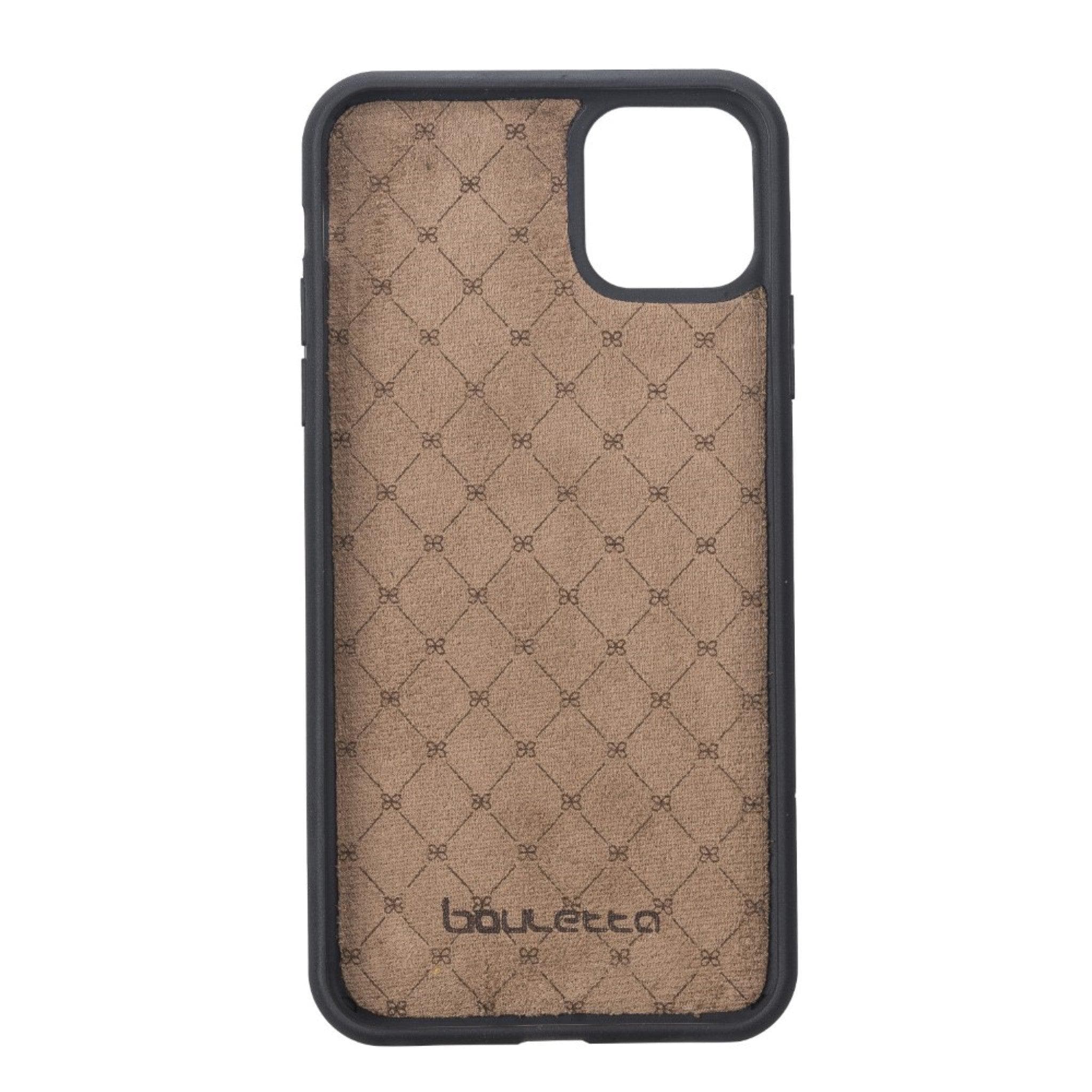Flex Cover Leather Back Case for Apple iPhone 11 Series, showcasing its sleek design and premium leather material.