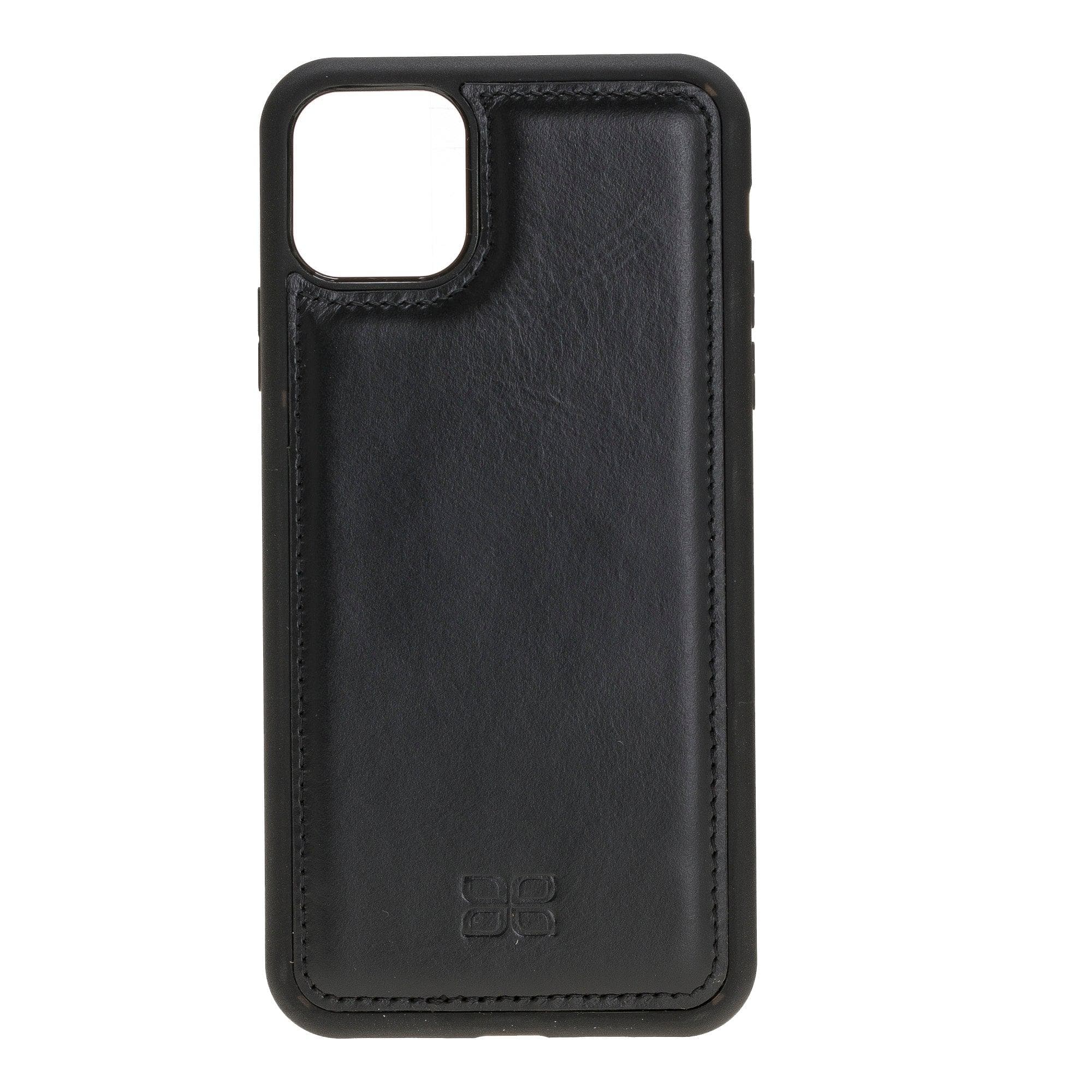 Flex Cover Leather Back Case for Apple iPhone 11 Series, showcasing its sleek design and premium leather material.