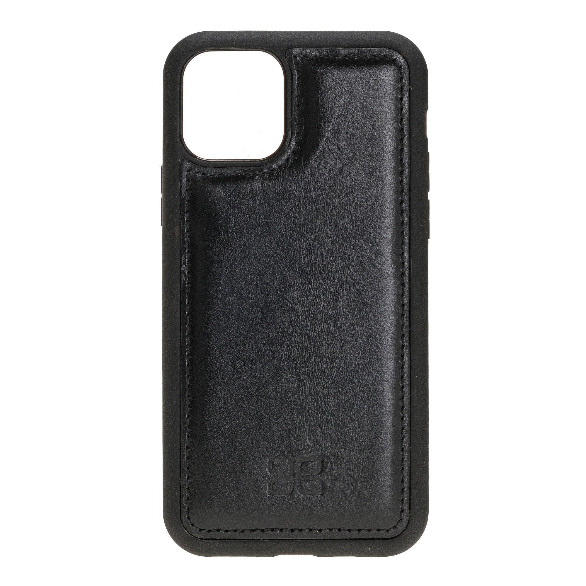 Flex Cover Leather Back Case for Apple iPhone 11 Series, showcasing its sleek design and premium leather material.