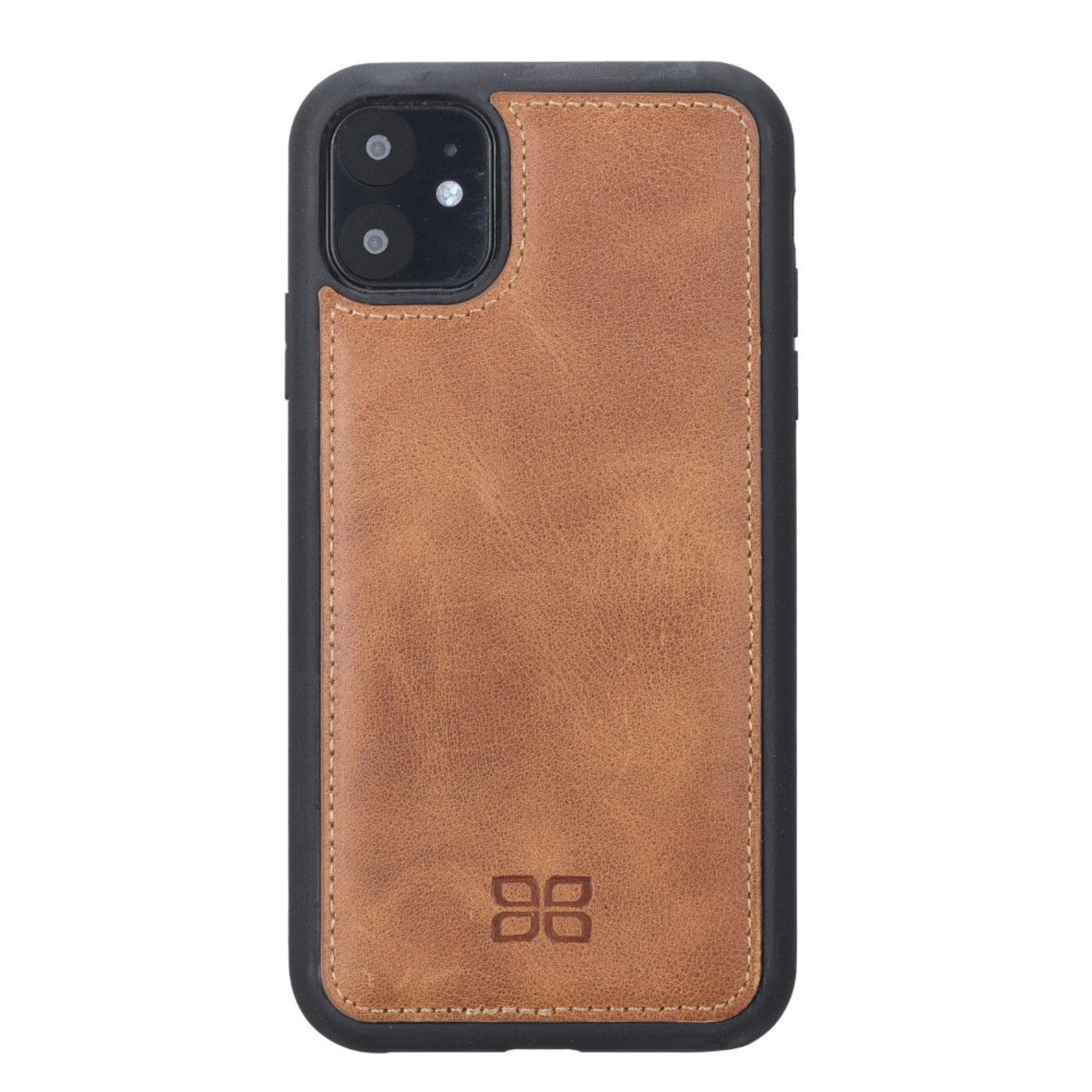 Flex Cover Leather Back Case for Apple iPhone 11 Series, showcasing its sleek design and premium leather material.