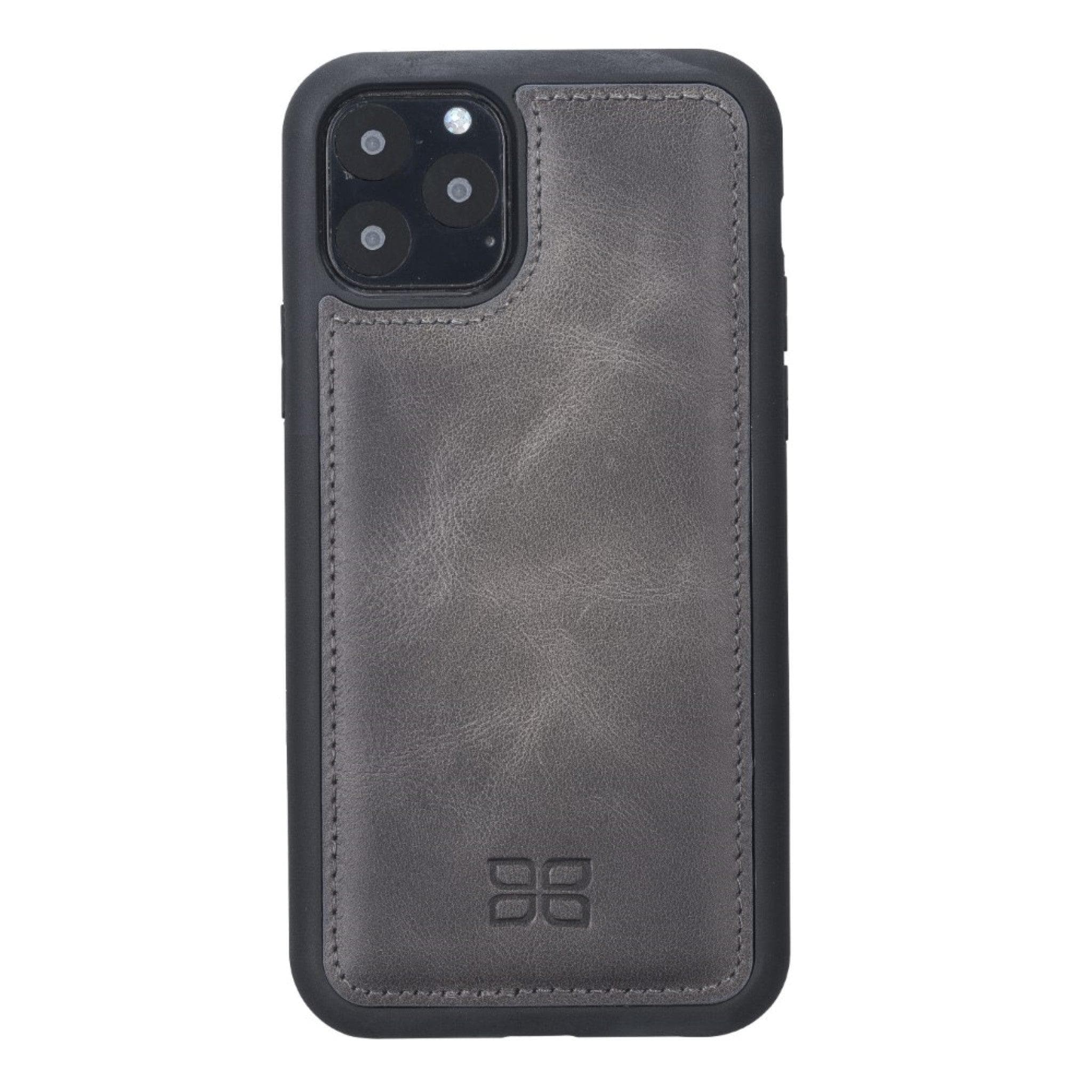 Flex Cover Leather Back Case for Apple iPhone 11 Series, showcasing its sleek design and premium leather material.