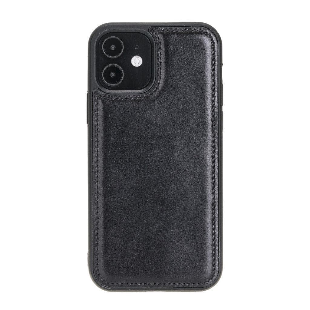 Flexible leather back cover for Apple iPhone 12 series, showcasing its sleek design and high-quality leather material.