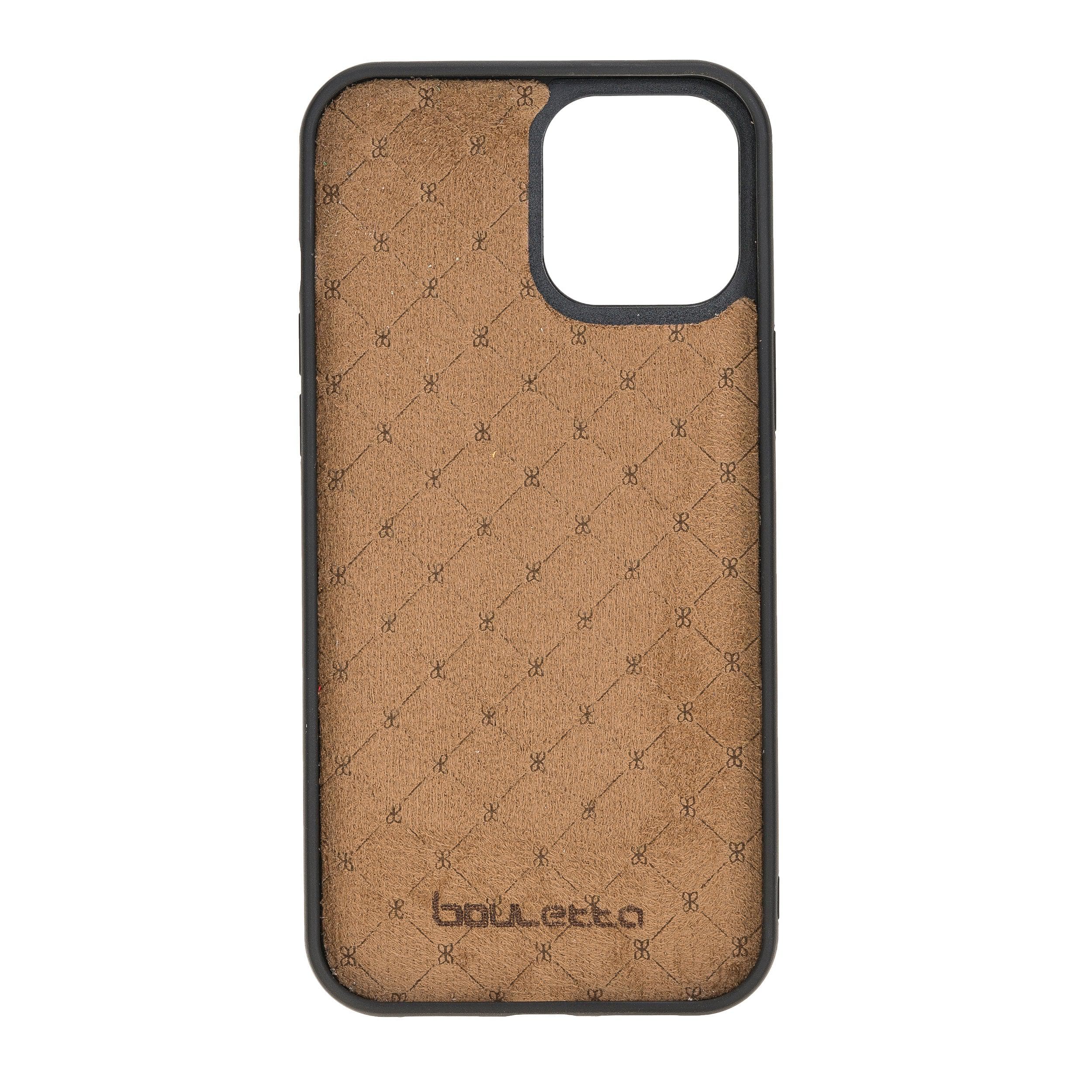 Flexible leather back cover for Apple iPhone 12 series, showcasing its sleek design and high-quality leather material.