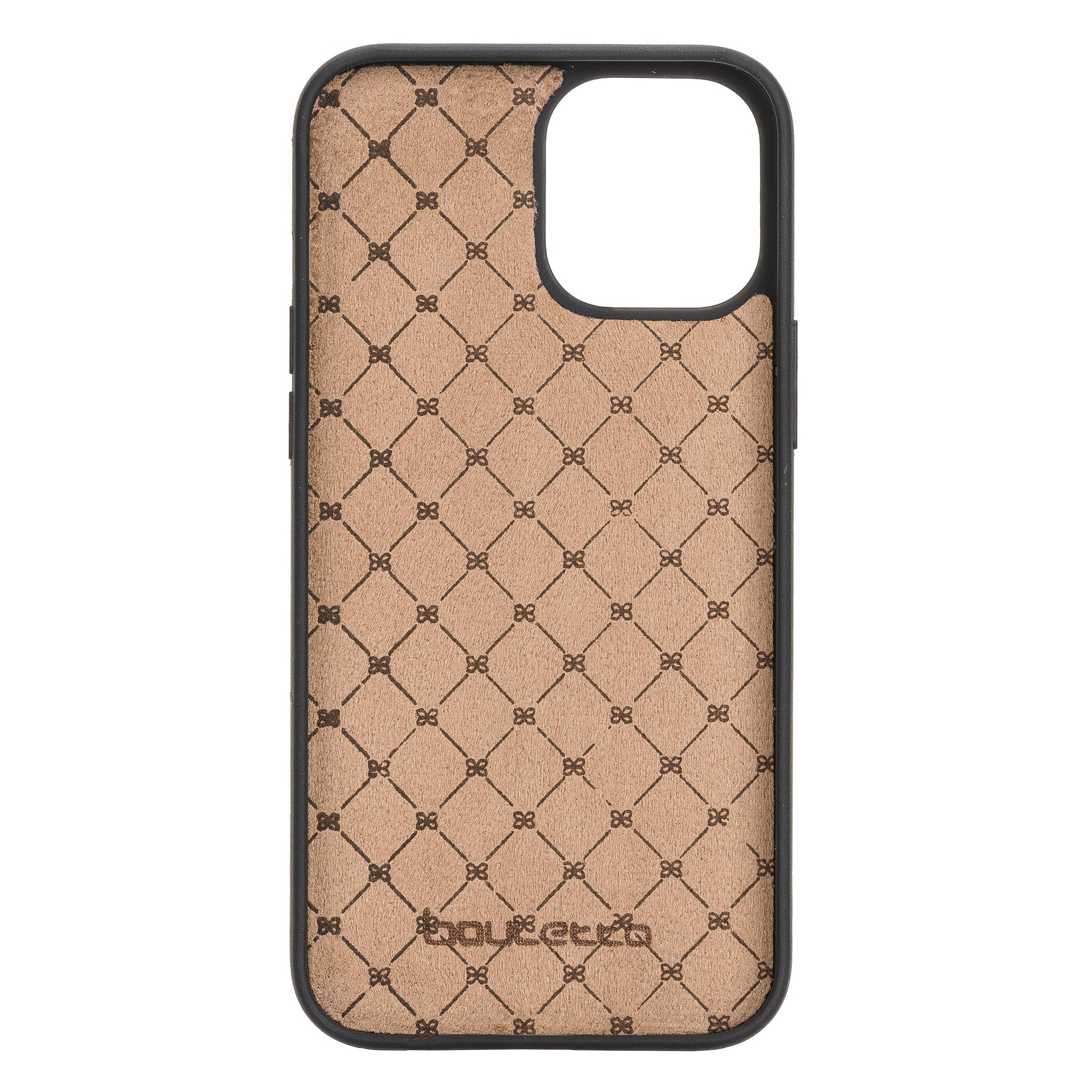 Flexible leather back cover for Apple iPhone 12 series, showcasing its sleek design and high-quality leather material.