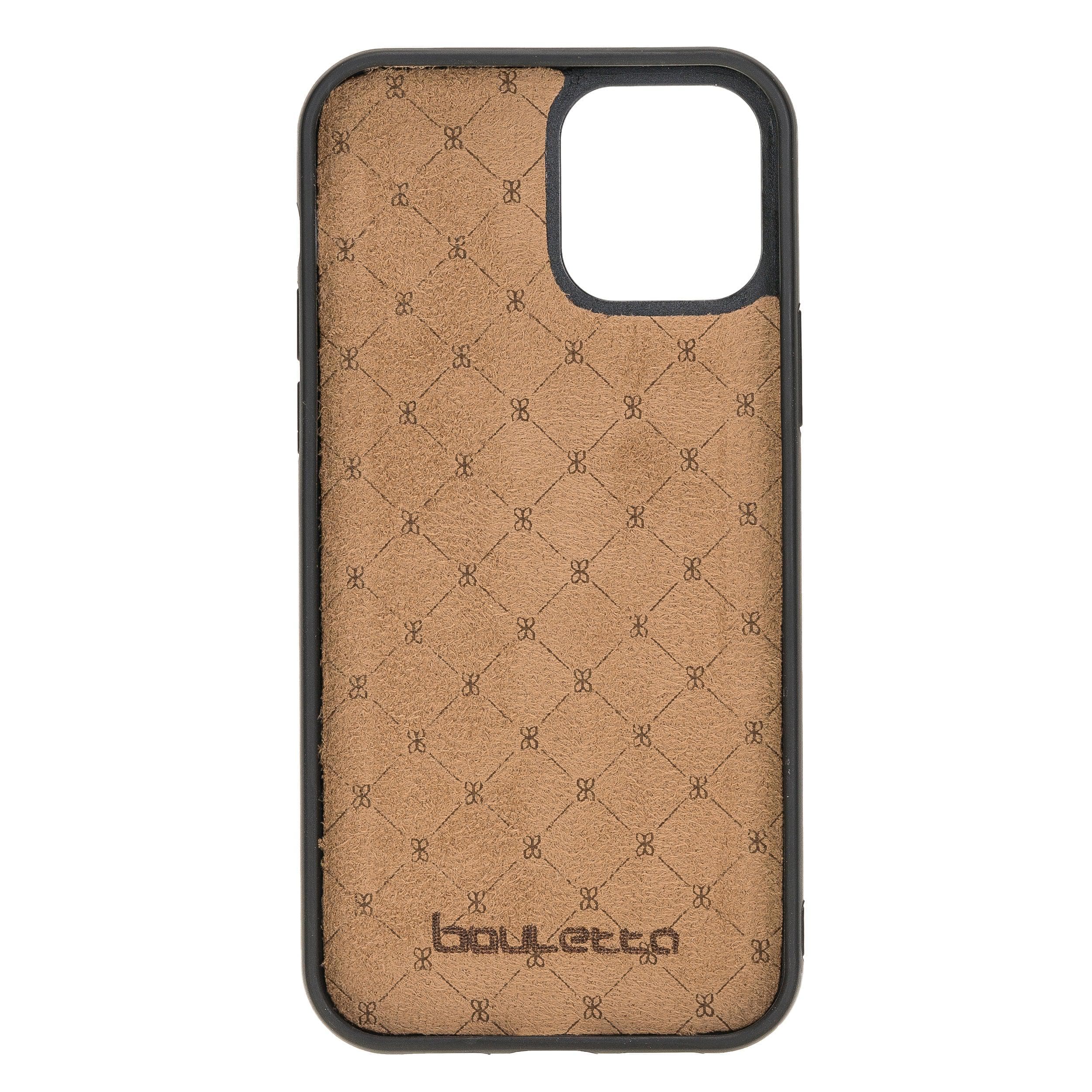 Flexible leather back cover for Apple iPhone 12 series, showcasing its sleek design and high-quality leather material.