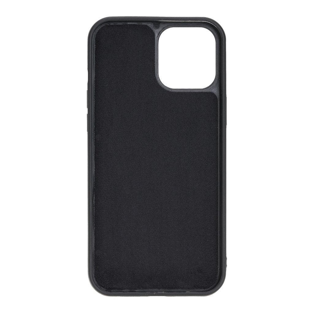 Flexible leather back cover for Apple iPhone 12 series, showcasing its sleek design and high-quality leather material.