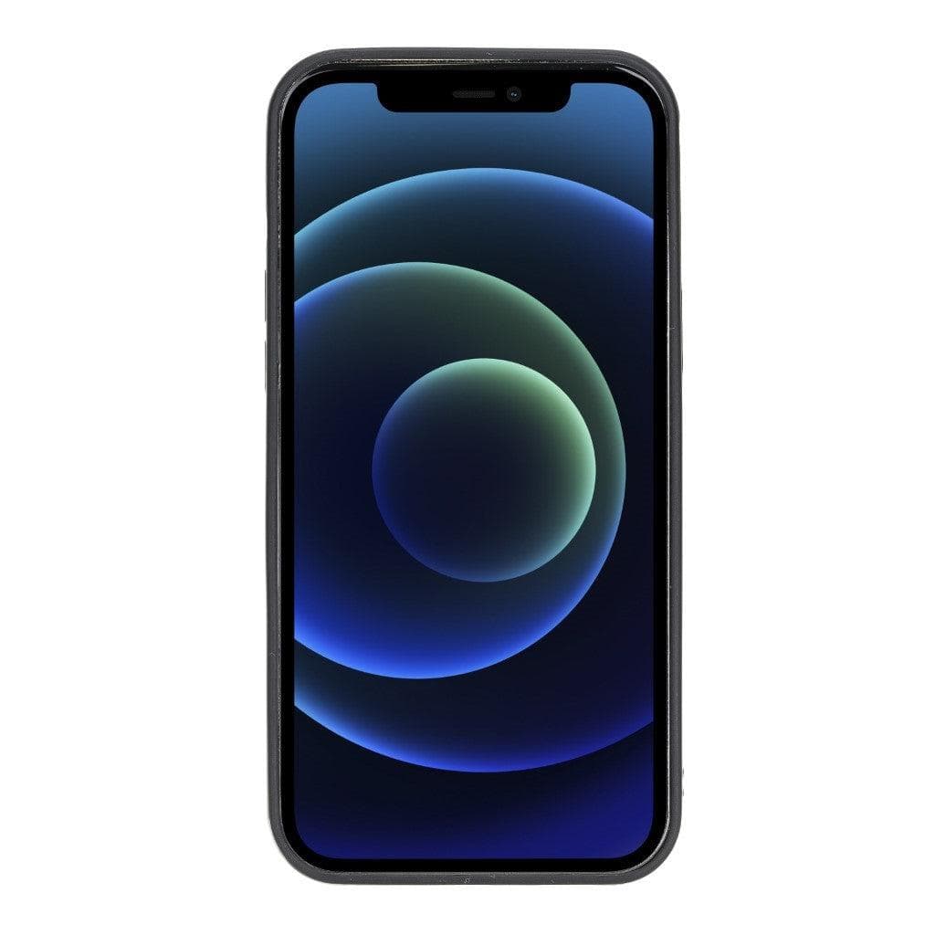 Flexible leather back cover for Apple iPhone 12 series, showcasing its sleek design and high-quality leather material.