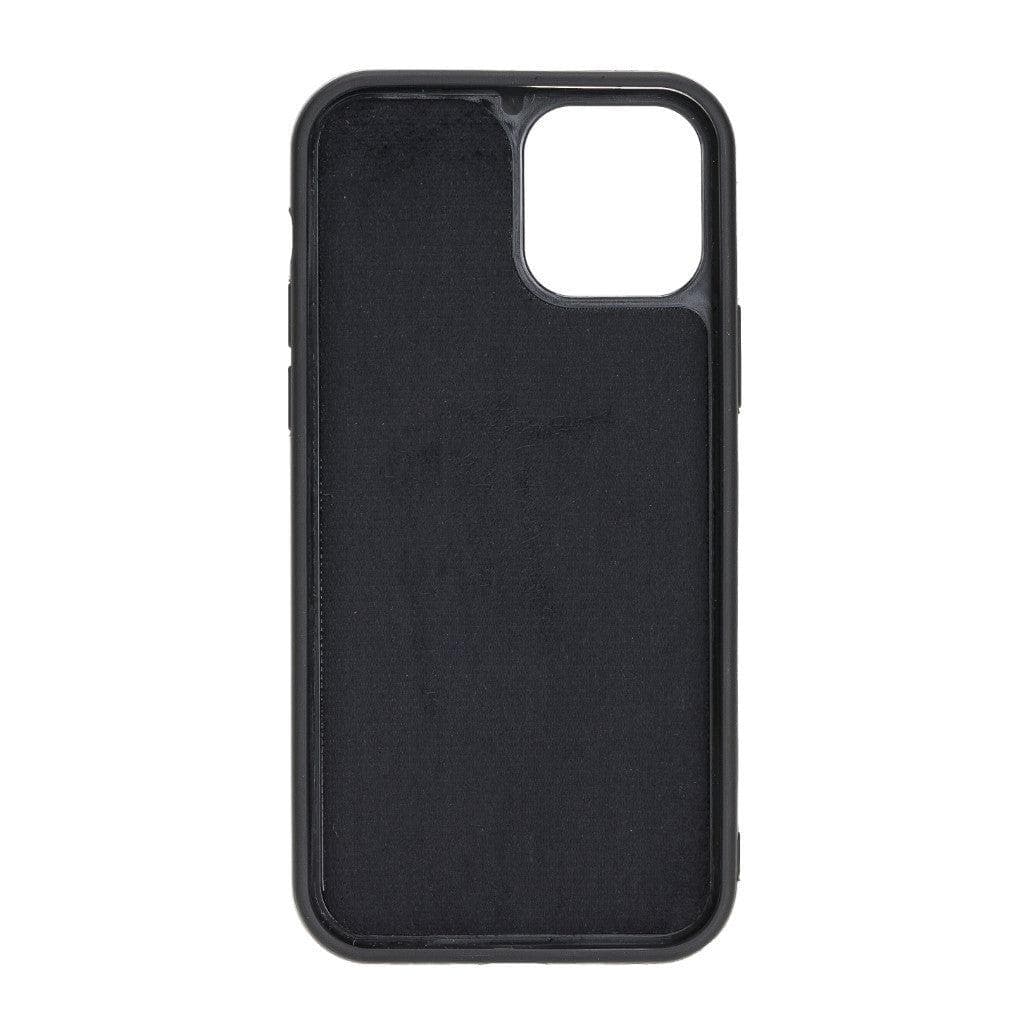 Flexible leather back cover for Apple iPhone 12 series, showcasing its sleek design and high-quality leather material.