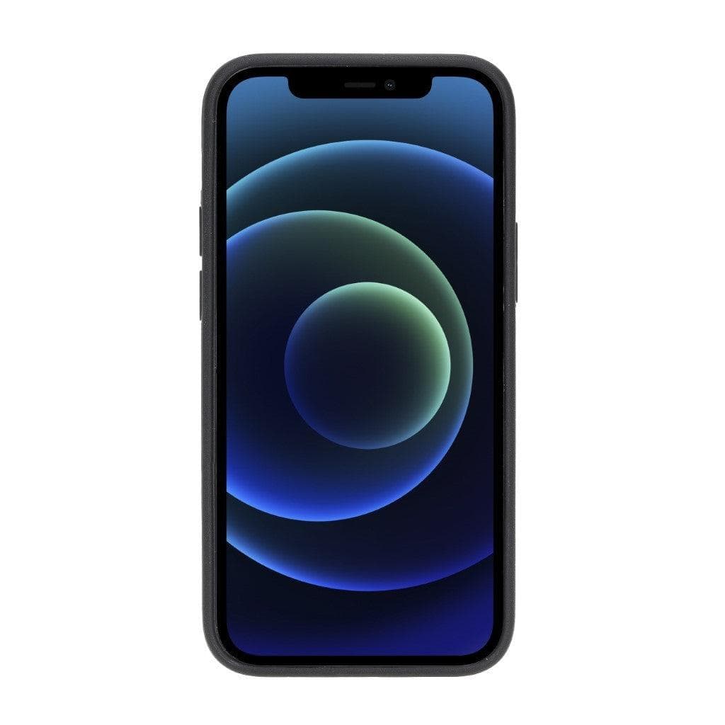 Flexible leather back cover for Apple iPhone 12 series, showcasing its sleek design and high-quality leather material.