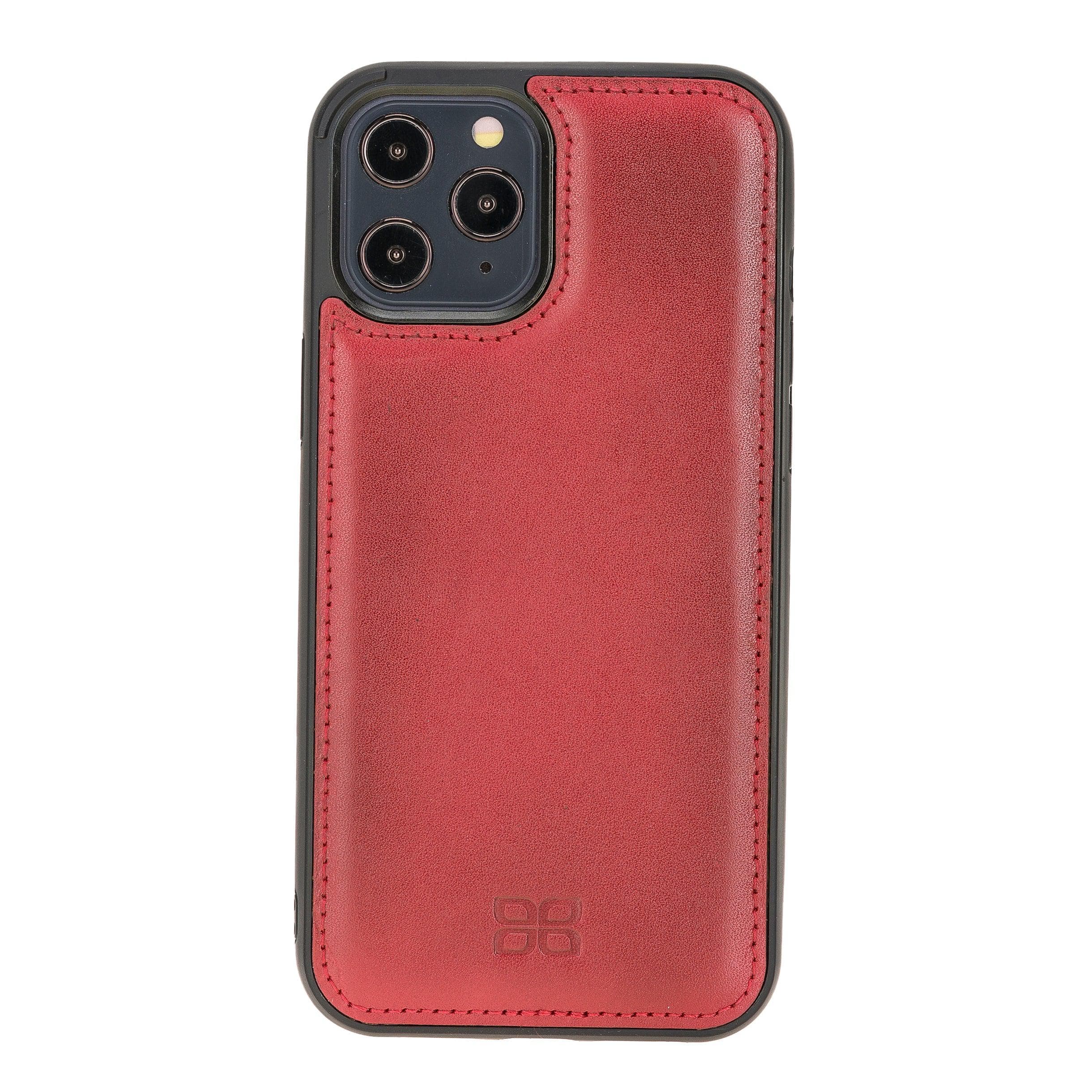 Flexible leather back cover for Apple iPhone 12 series, showcasing its sleek design and high-quality leather material.