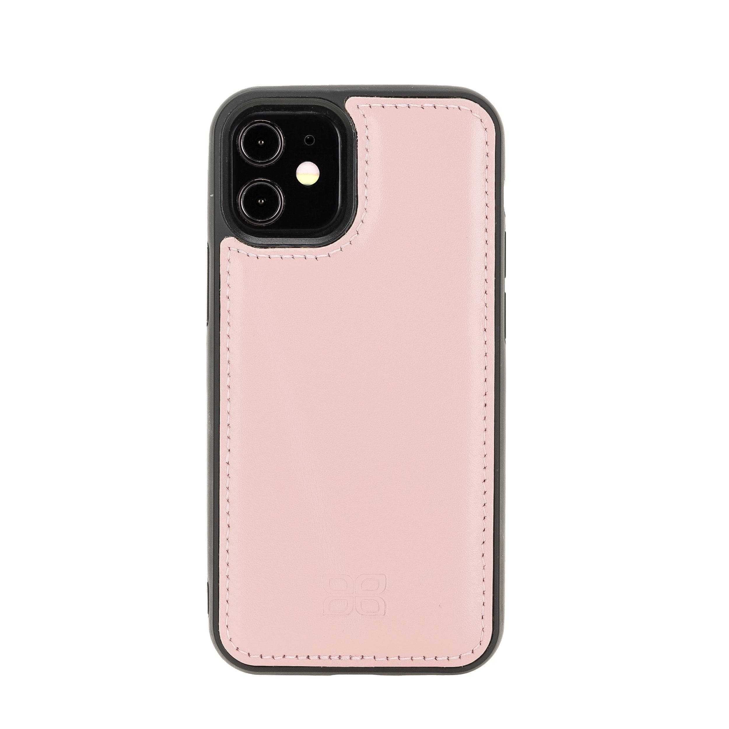 Flexible leather back cover for Apple iPhone 12 series, showcasing its sleek design and high-quality leather material.