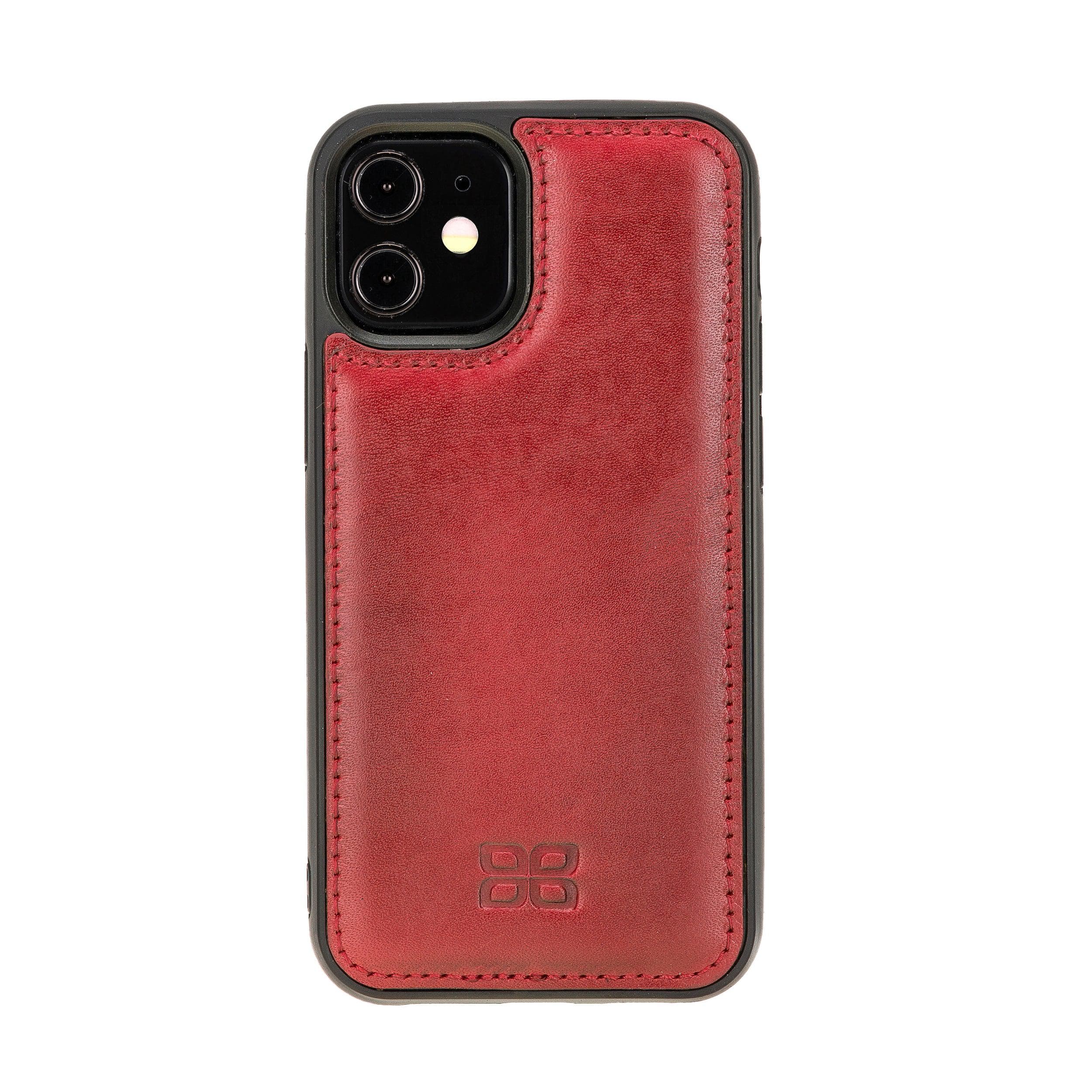 Flexible leather back cover for Apple iPhone 12 series, showcasing its sleek design and high-quality leather material.