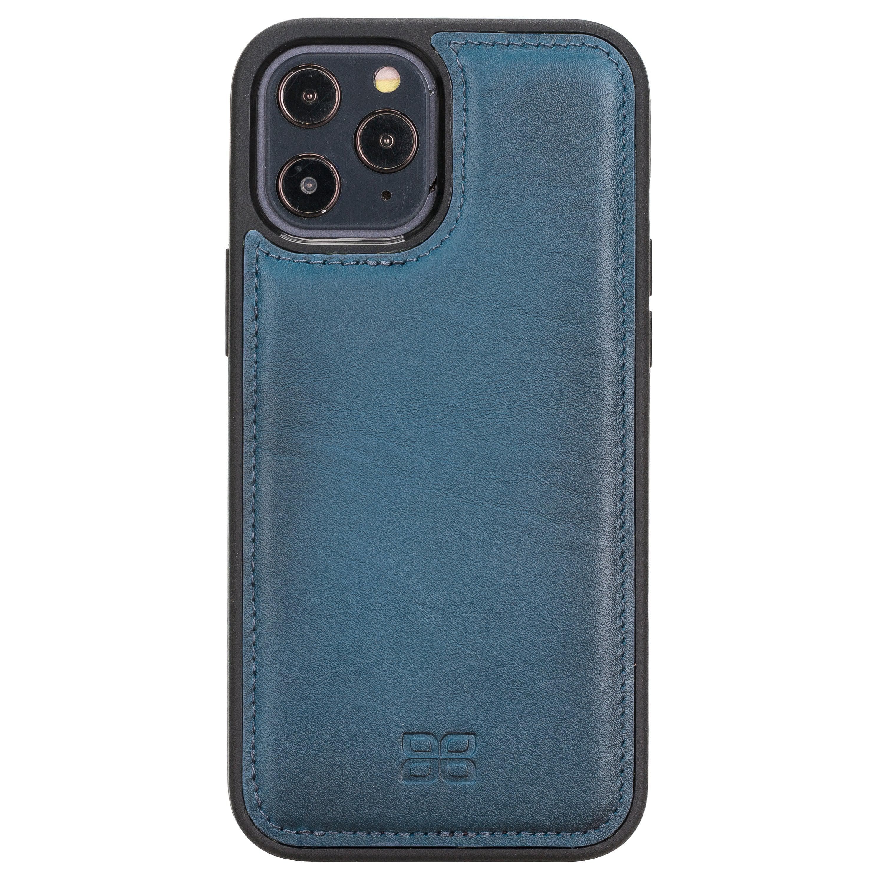 Flexible leather back cover for Apple iPhone 12 series, showcasing its sleek design and high-quality leather material.