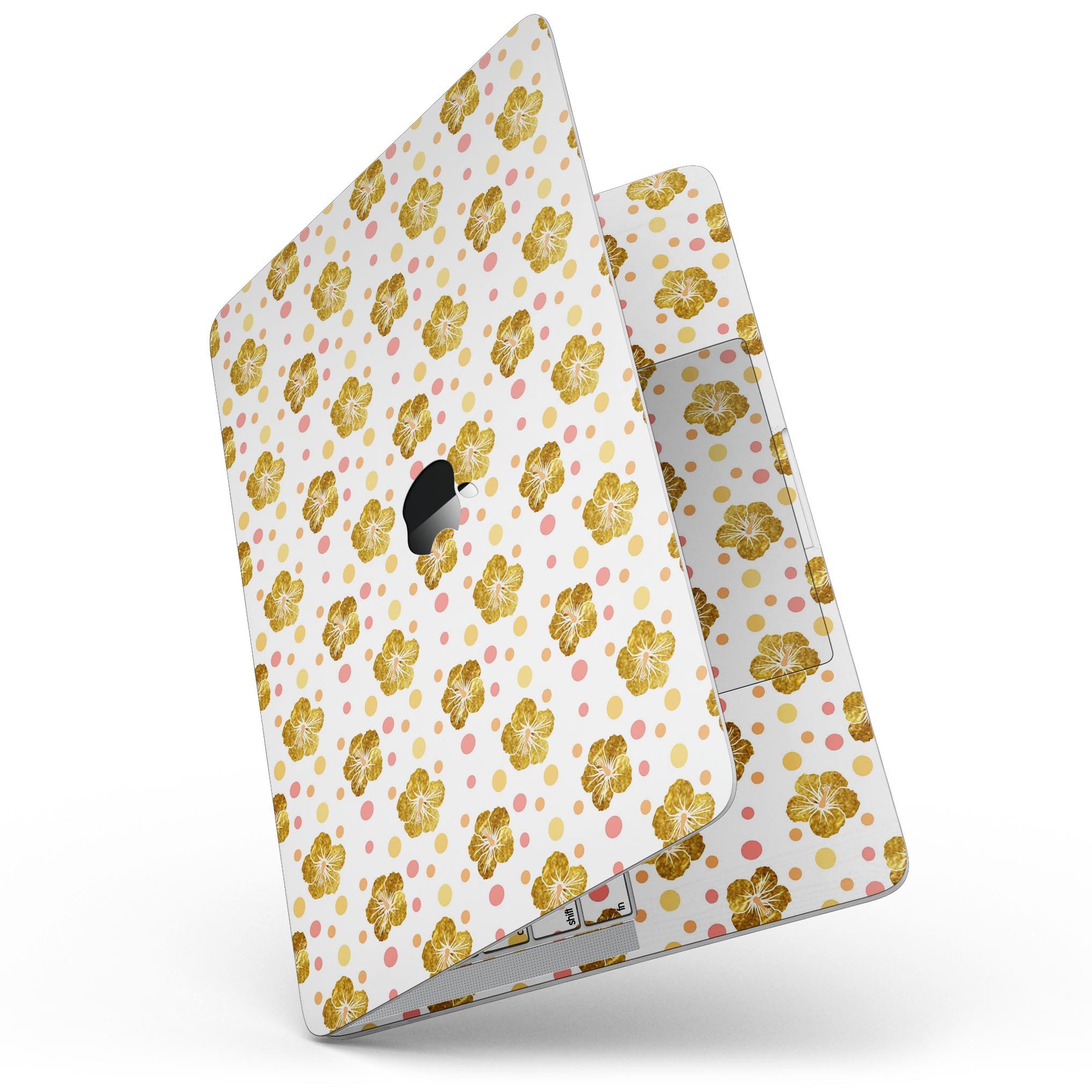 Floral Summer v1 skin kit for MacBook Pro with Touch Bar, showcasing vibrant floral patterns on a sleek vinyl surface.