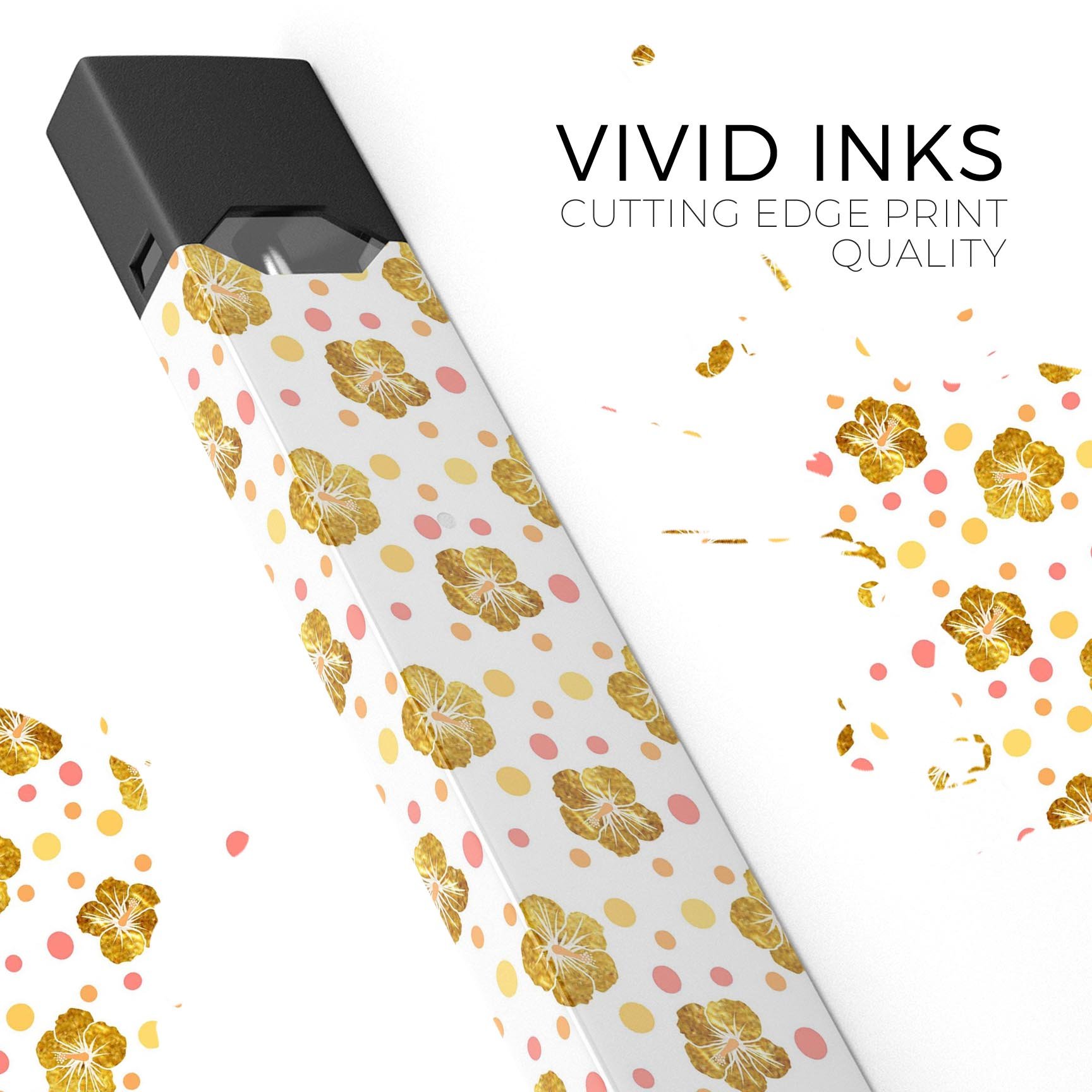 Floral Summer v1 premium decal skin-wrap sticker designed for JUUL vaping device, featuring vibrant floral patterns and a protective finish.