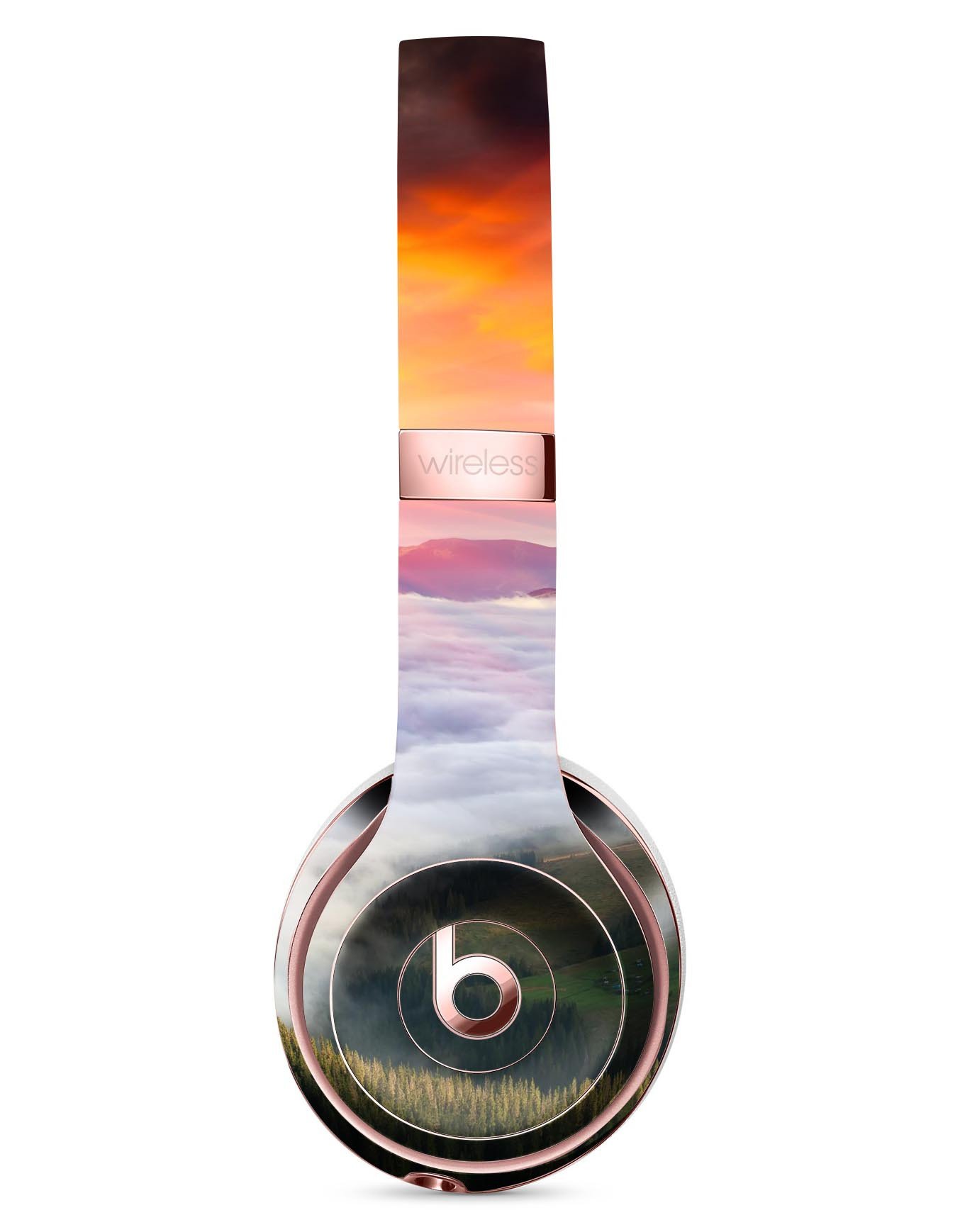 Foggy Mountainside Full-Body Skin Kit for Beats by Dre Solo 3, showcasing a nature-inspired design on sleek headphones.