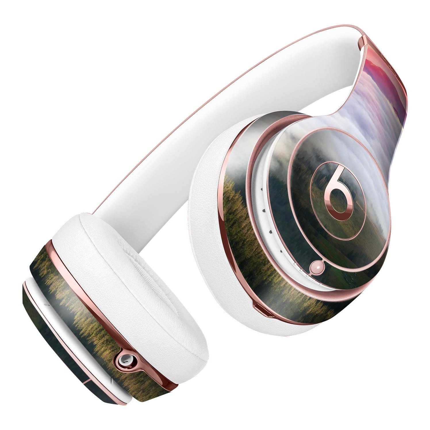 Foggy Mountainside Full-Body Skin Kit for Beats by Dre Solo 3, showcasing a nature-inspired design on sleek headphones.