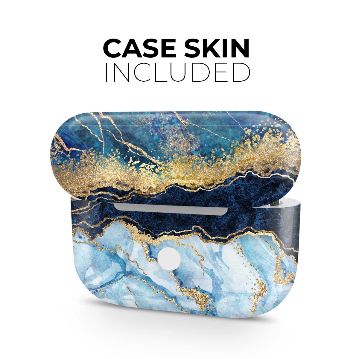 Foiled Marble Agate skin decal wrap kit for Apple AirPods Pro, showcasing a stylish design with a matte finish.