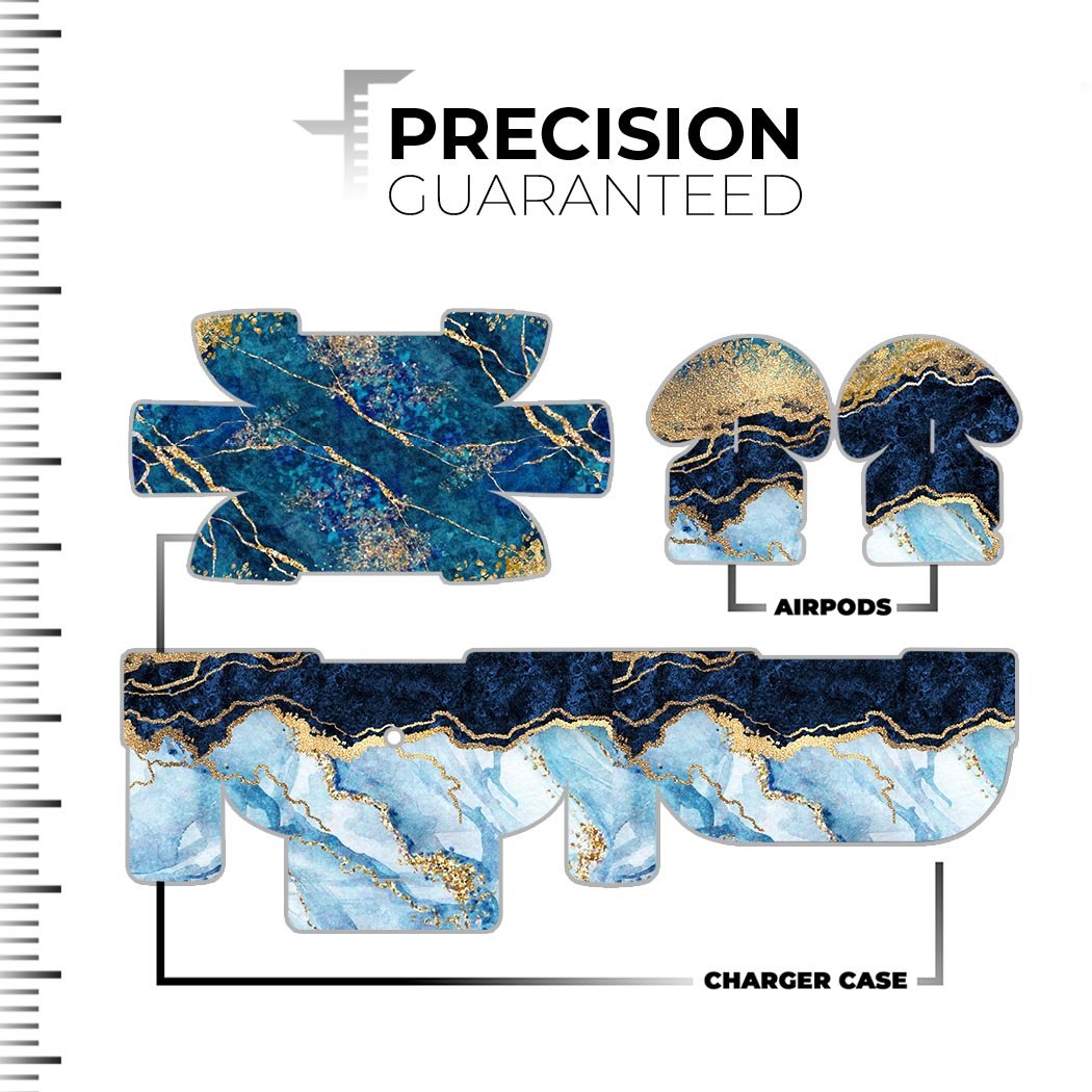Foiled Marble Agate skin decal wrap kit for Apple AirPods Pro, showcasing a stylish design with a matte finish.