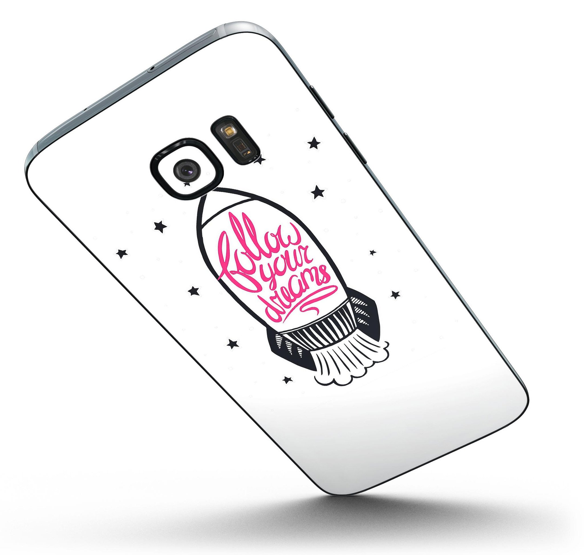 Follow Your Dreams Full Body Skin-Kit for Samsung Galaxy S7, showcasing premium vinyl design with ultra-gloss and soft-matte finish options.