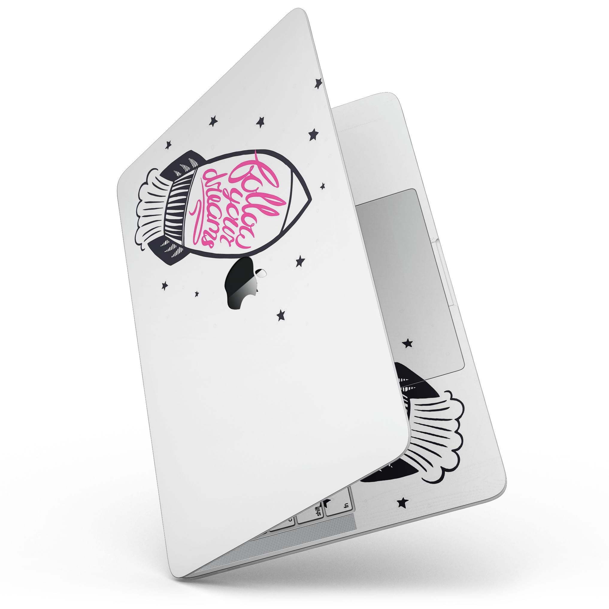 Follow Your Dreams MacBook Pro skin kit featuring a stylish design, available in glossy and matte finishes, protecting the device from scratches.