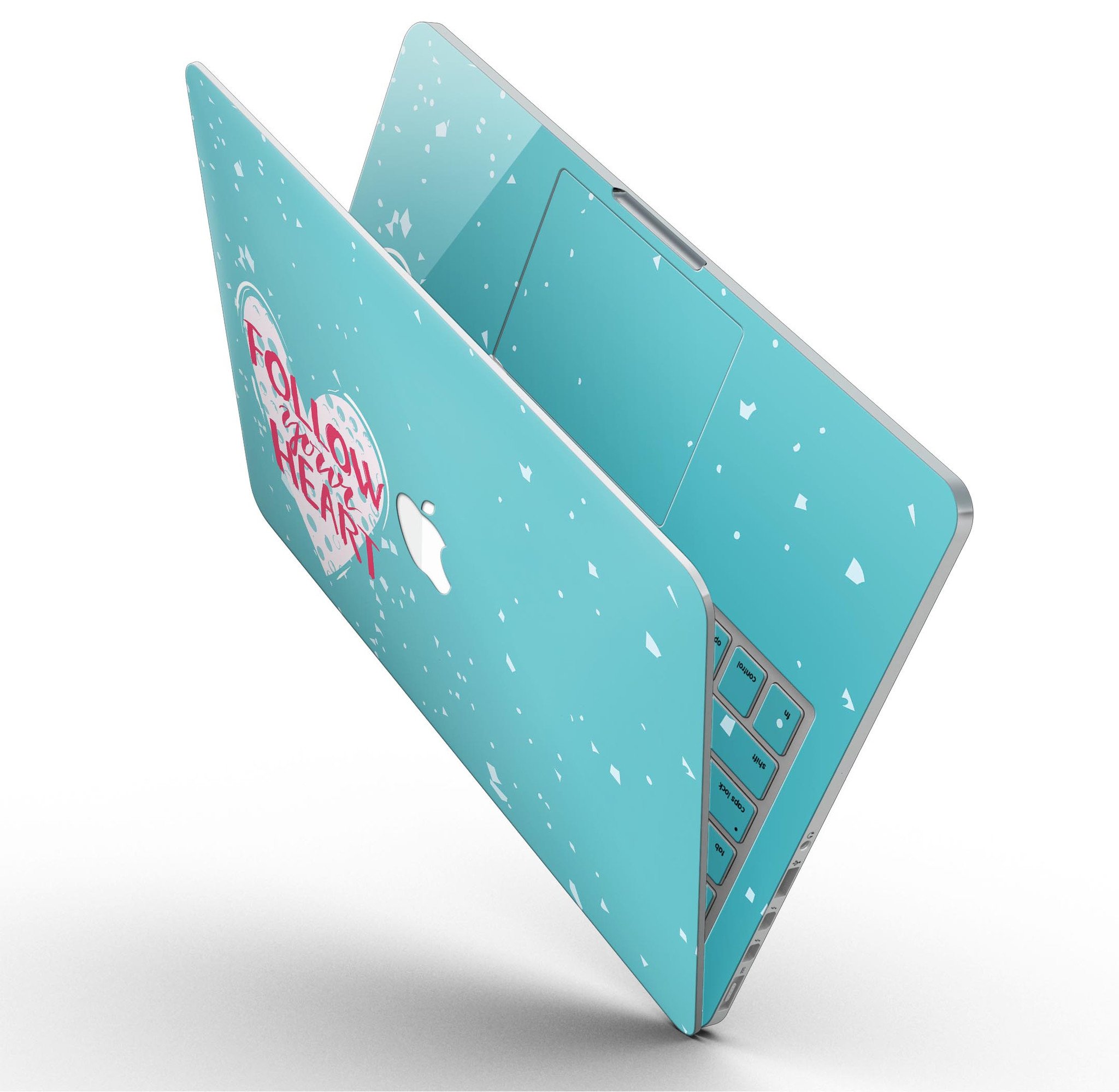 Follow your Heart Brushed Design Skin for MacBook Pro with Retina Display, showcasing a stylish and protective vinyl cover.