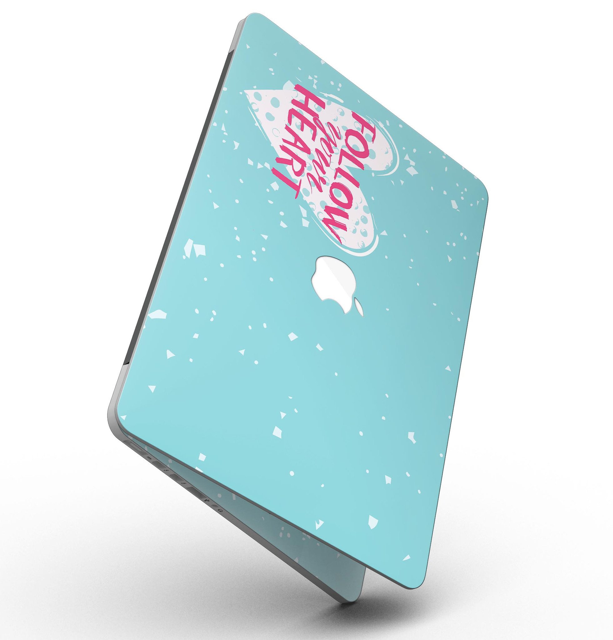 Follow your Heart Brushed Design Skin for MacBook Pro with Retina Display, showcasing a stylish and protective vinyl cover.