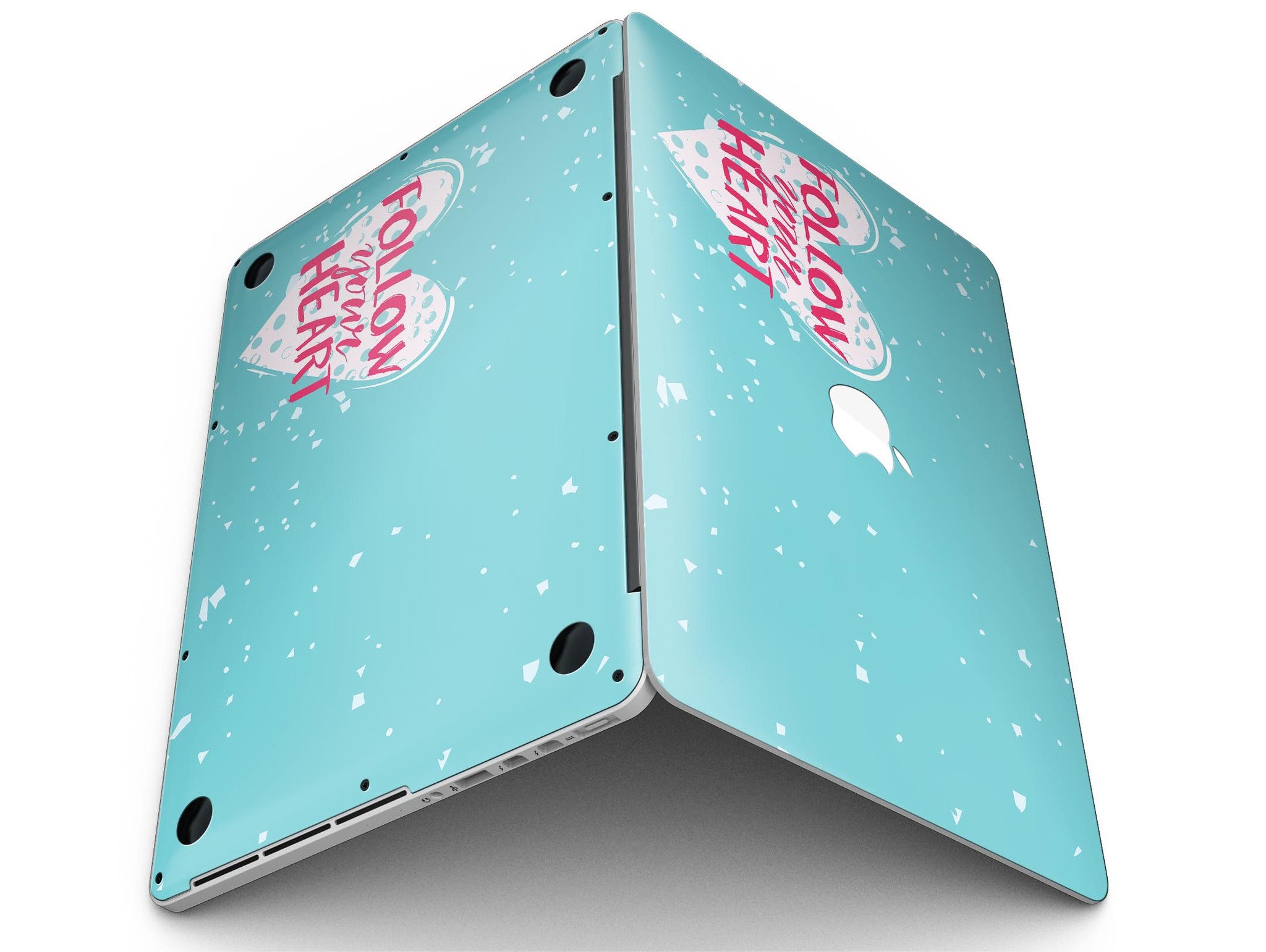 Follow your Heart Brushed Design Skin for MacBook Pro with Retina Display, showcasing a stylish and protective vinyl cover.