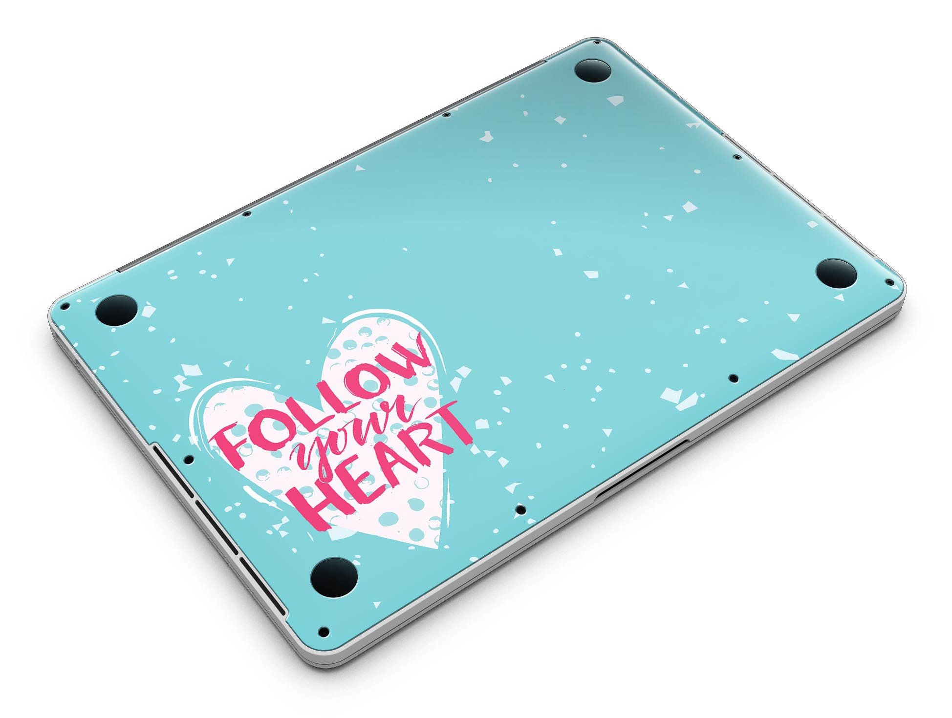 Follow your Heart Brushed Design Skin for MacBook Pro with Retina Display, showcasing a stylish and protective vinyl cover.