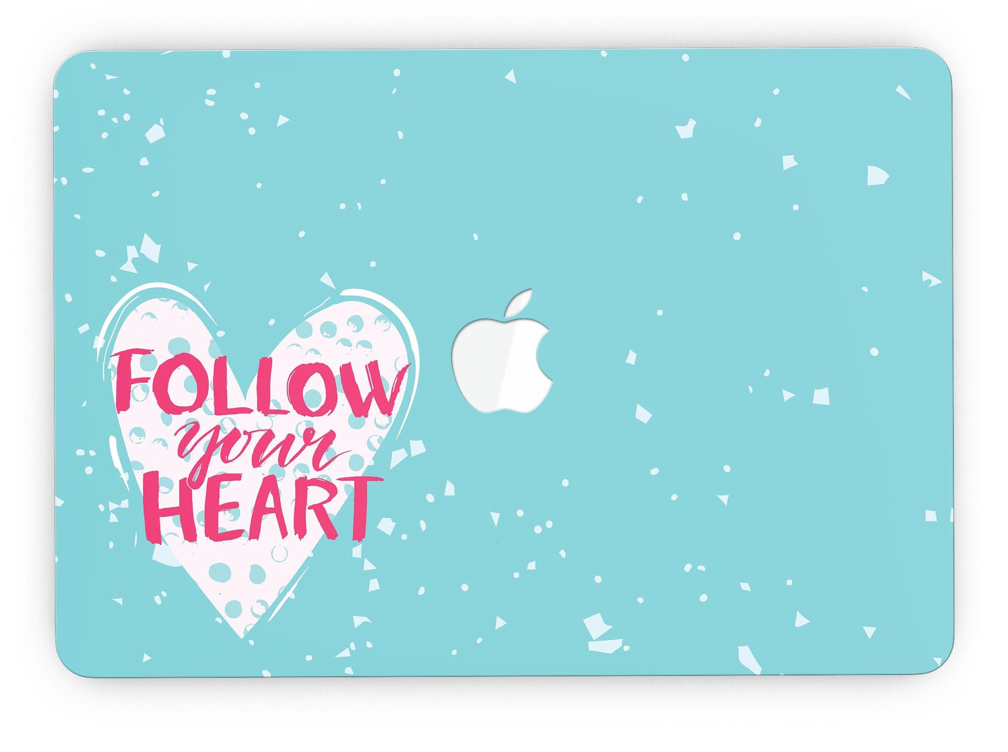 Follow your Heart Brushed Design Skin for MacBook Pro with Retina Display, showcasing a stylish and protective vinyl cover.