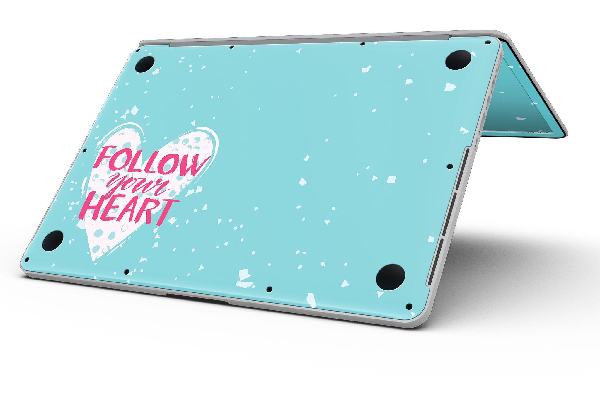 Follow your Heart Brushed Design Skin for MacBook Pro with Retina Display, showcasing a stylish and protective vinyl cover.