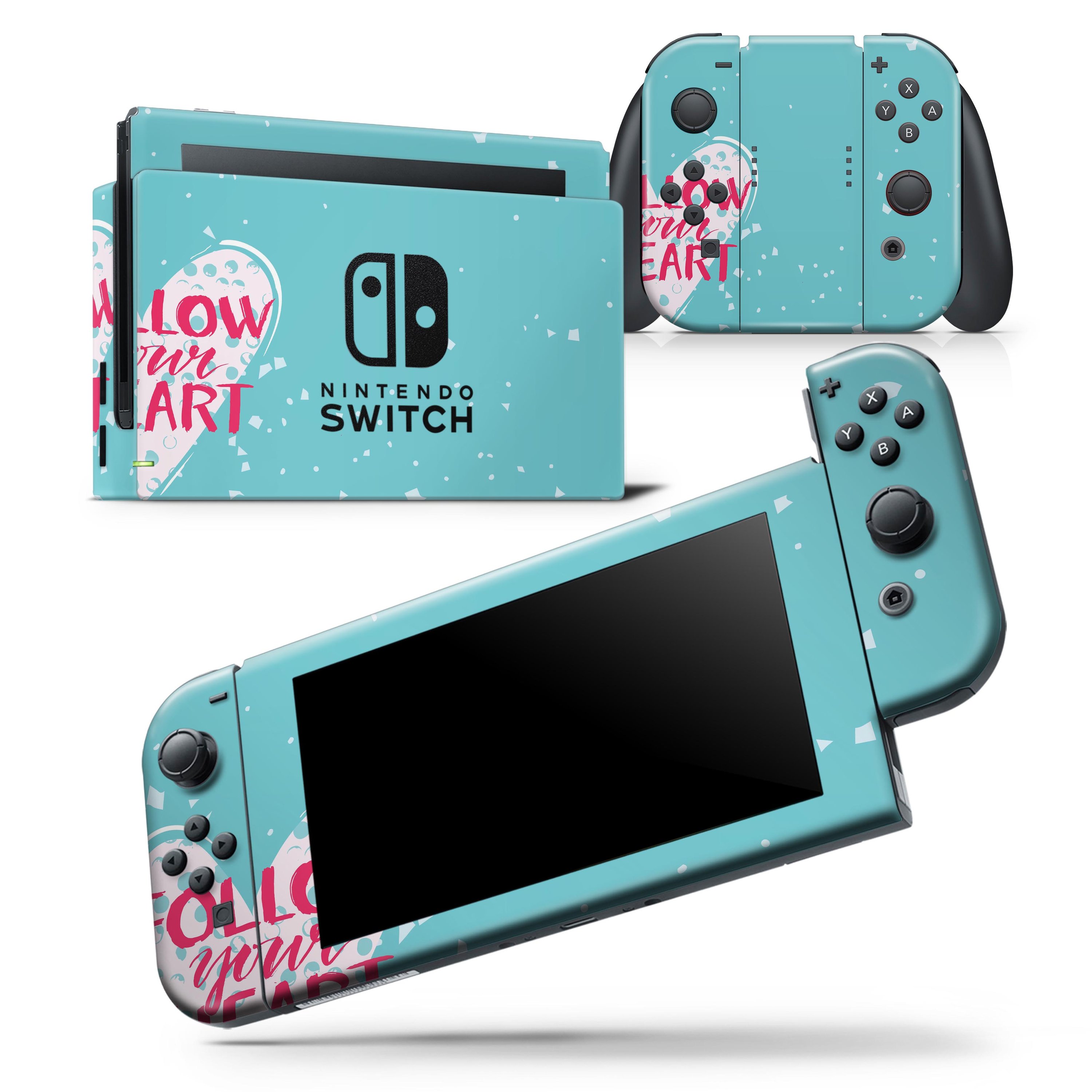 Follow your Heart Brushed skin wrap decal for Nintendo Switch Lite, showcasing a stylish design and premium vinyl material.
